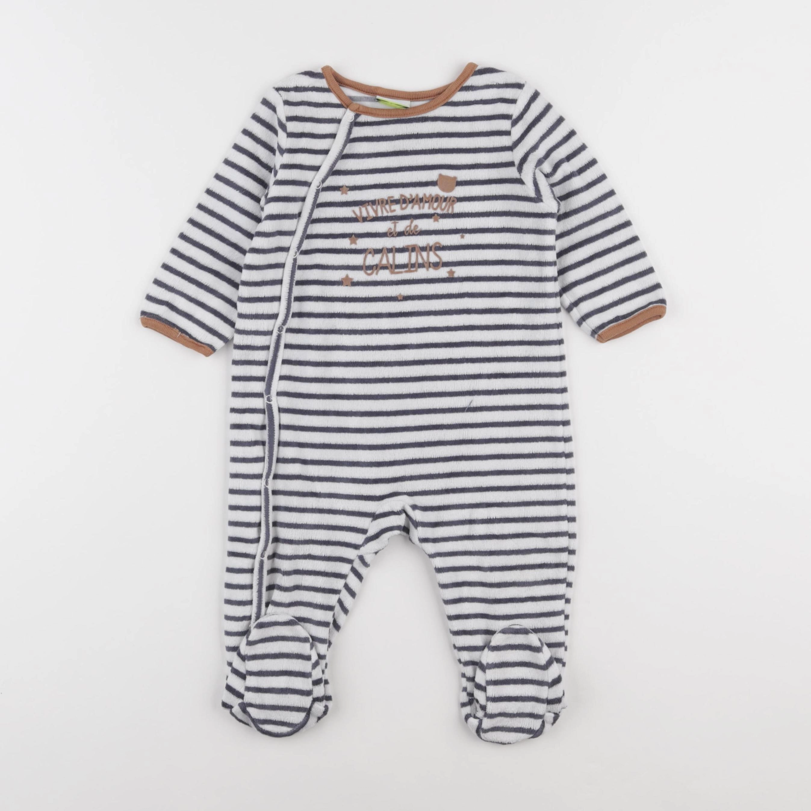 Tape à l'oeil - pyjama velours bleu - 9 mois