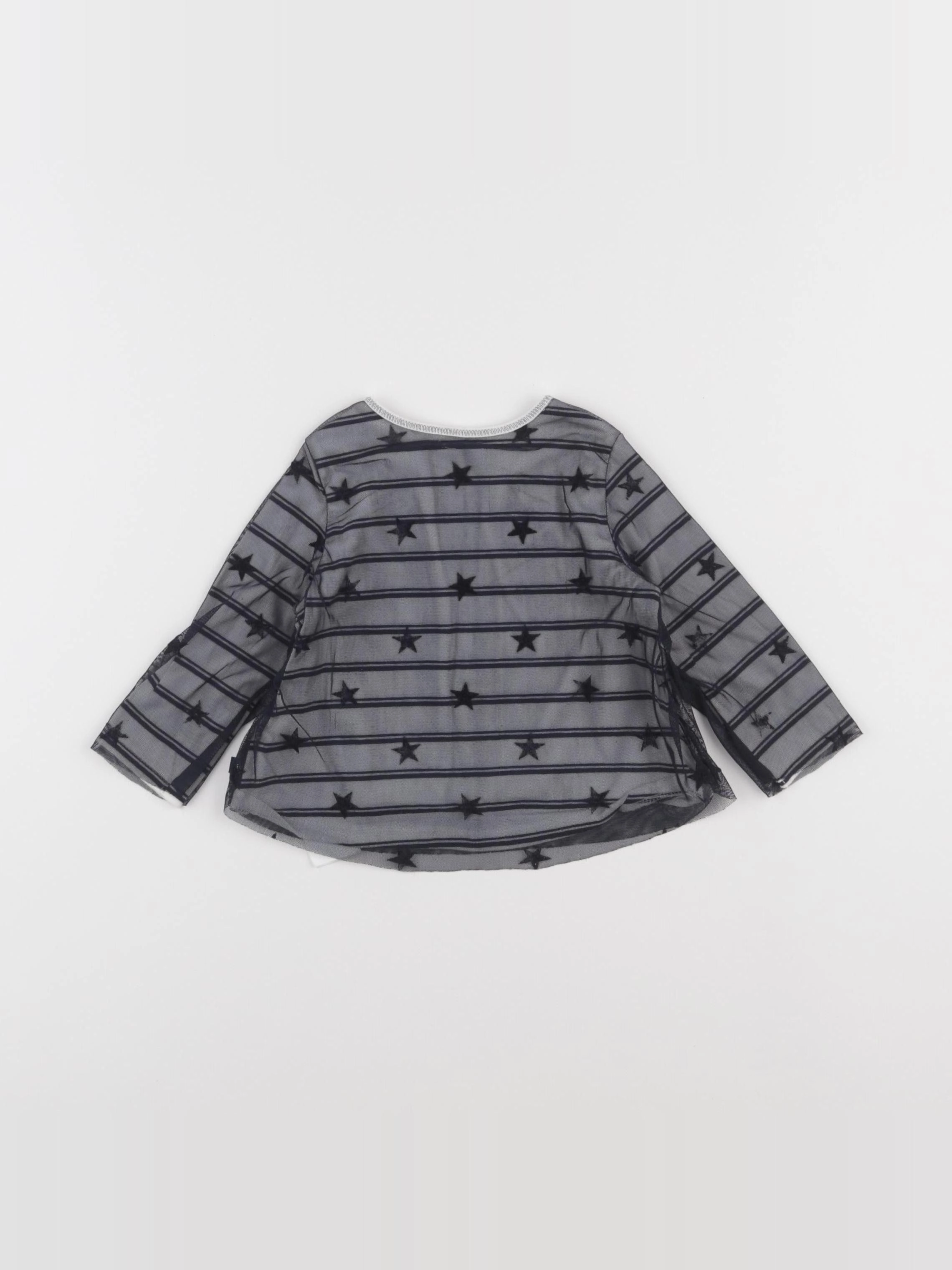 IKKS - blouse tulle bleu - 12 mois