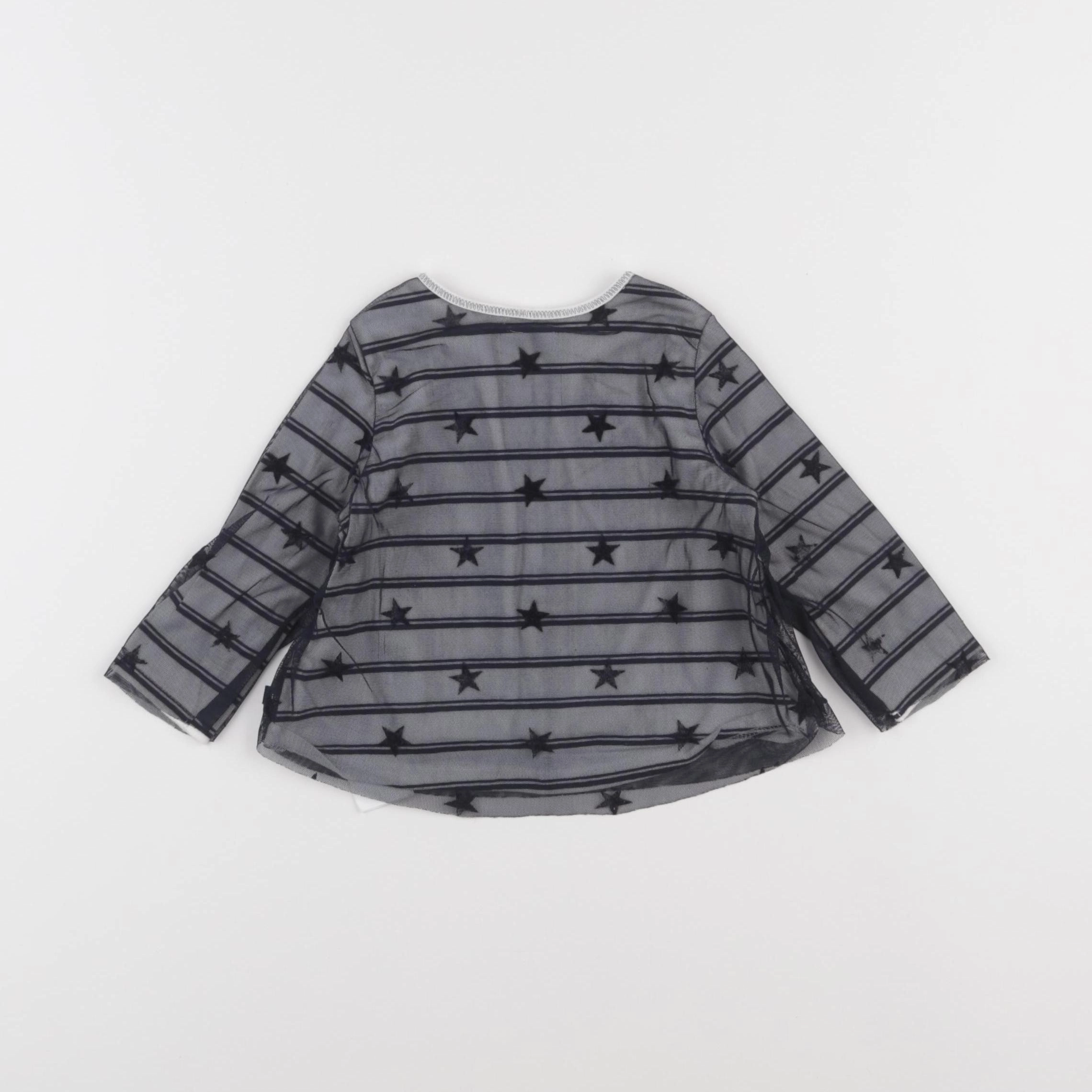 IKKS - blouse tulle bleu - 12 mois