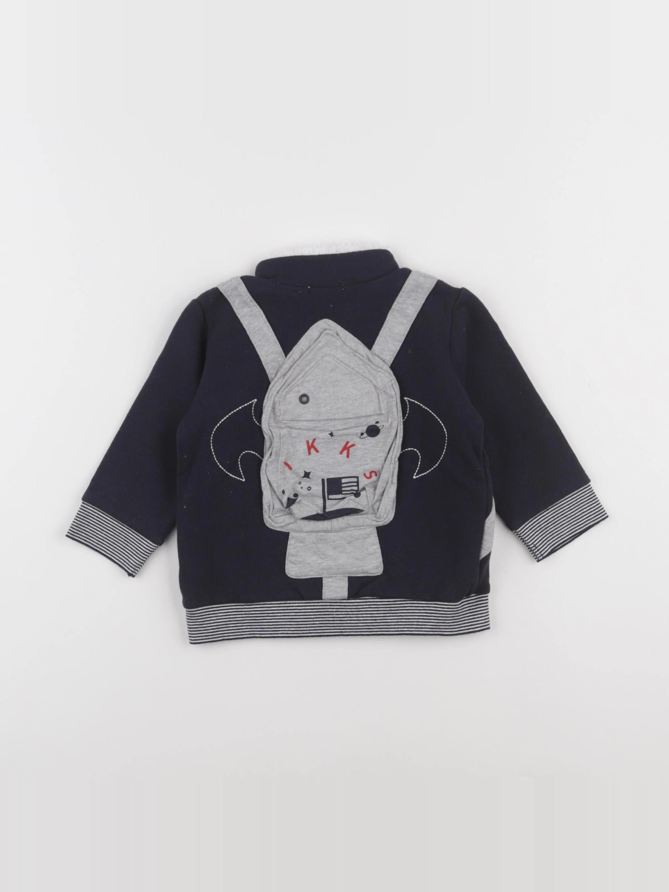 IKKS - sweat bleu - 12 mois