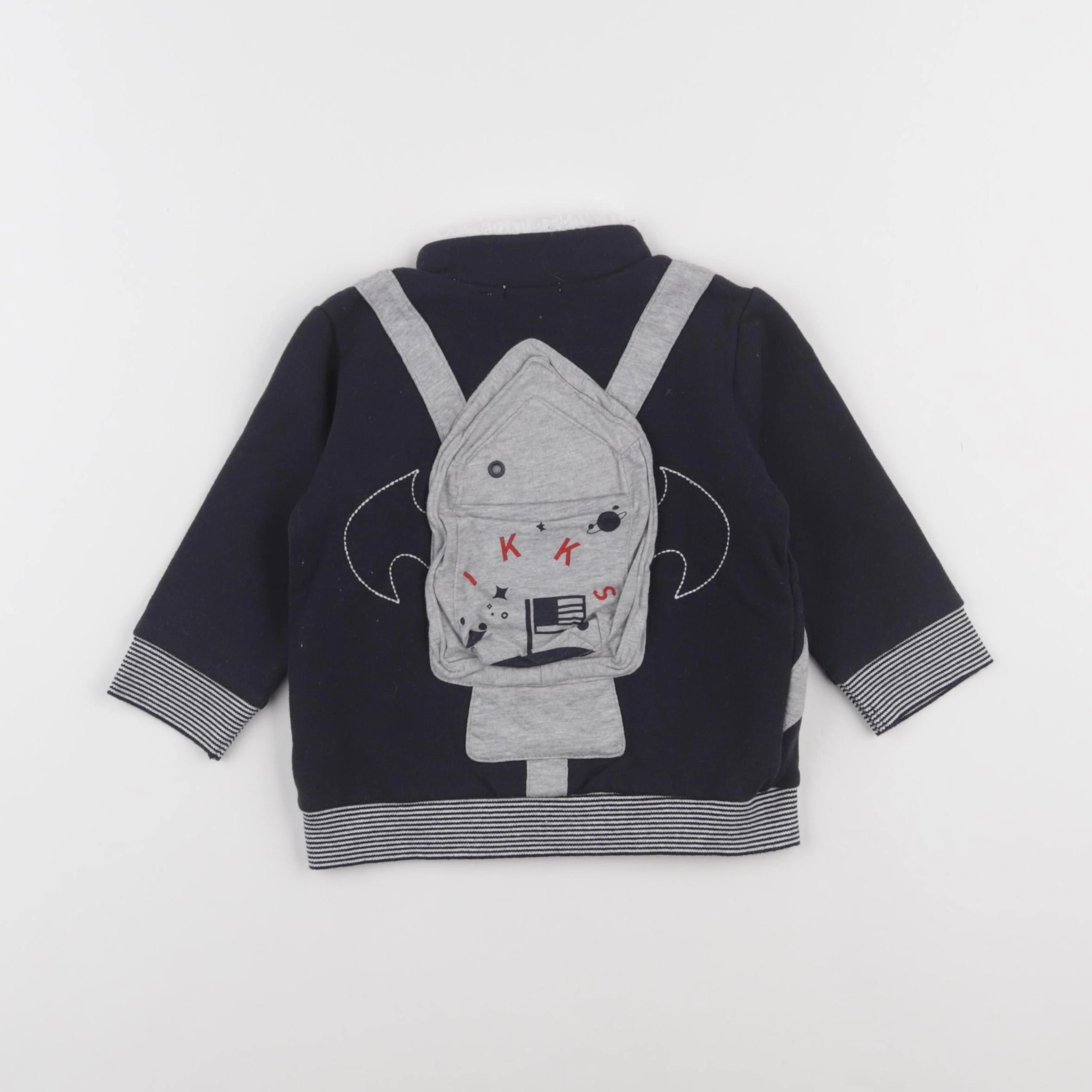 IKKS - sweat bleu - 12 mois
