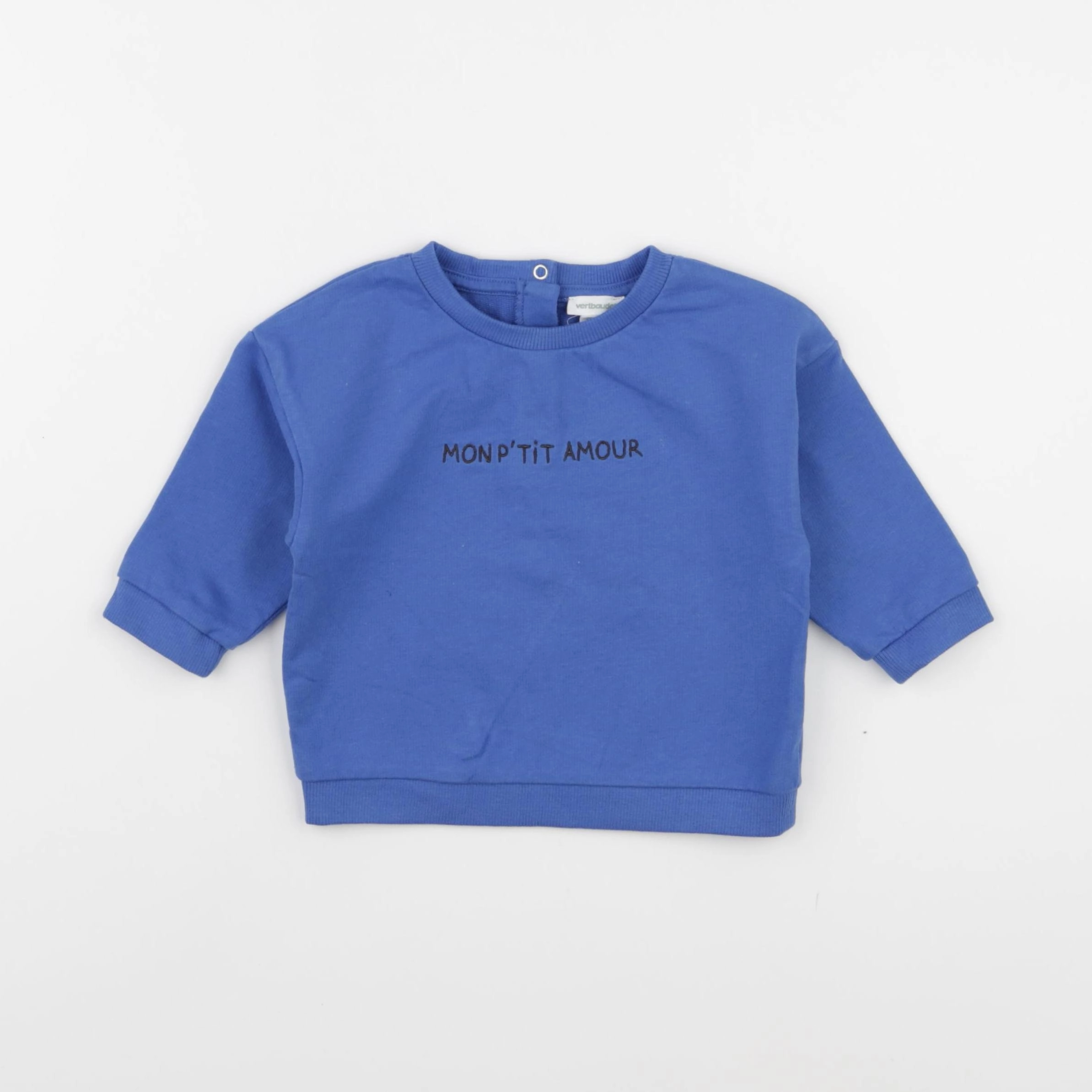 Vertbaudet - sweat bleu - 12 mois