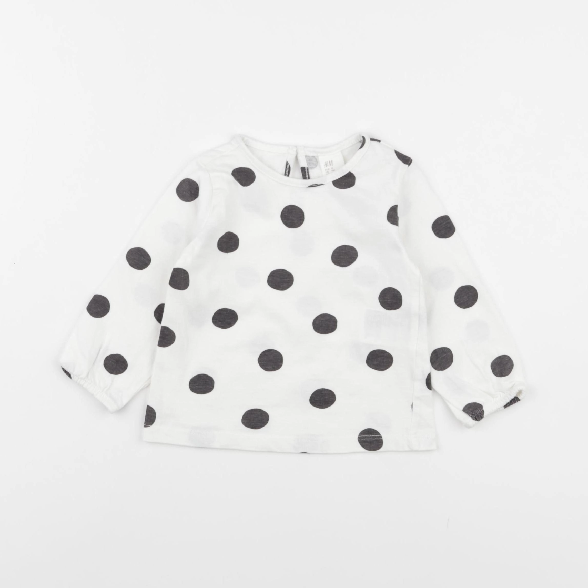 H&M - tee-shirt blanc, noir - 6/9 mois