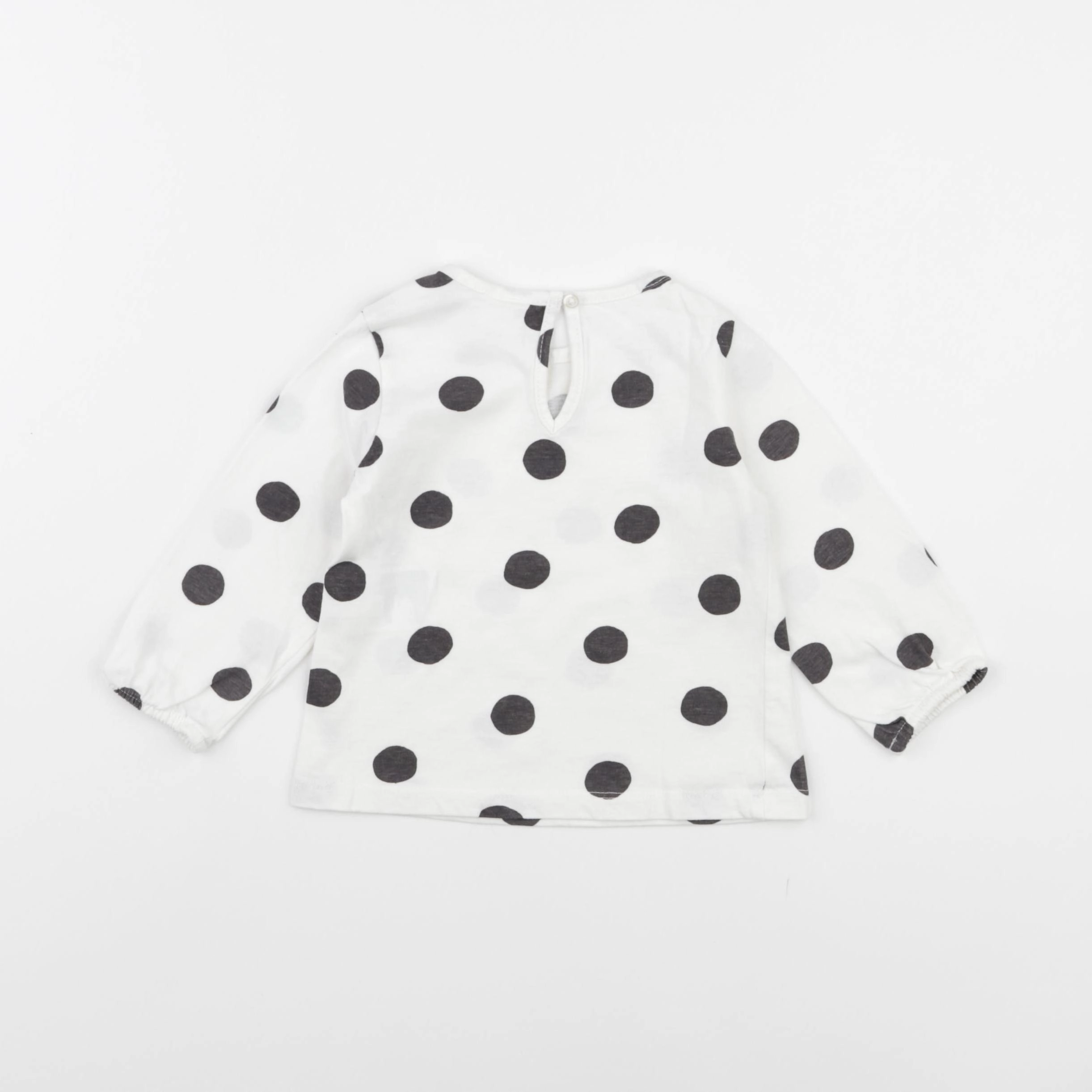 H&M - tee-shirt blanc, noir - 6/9 mois