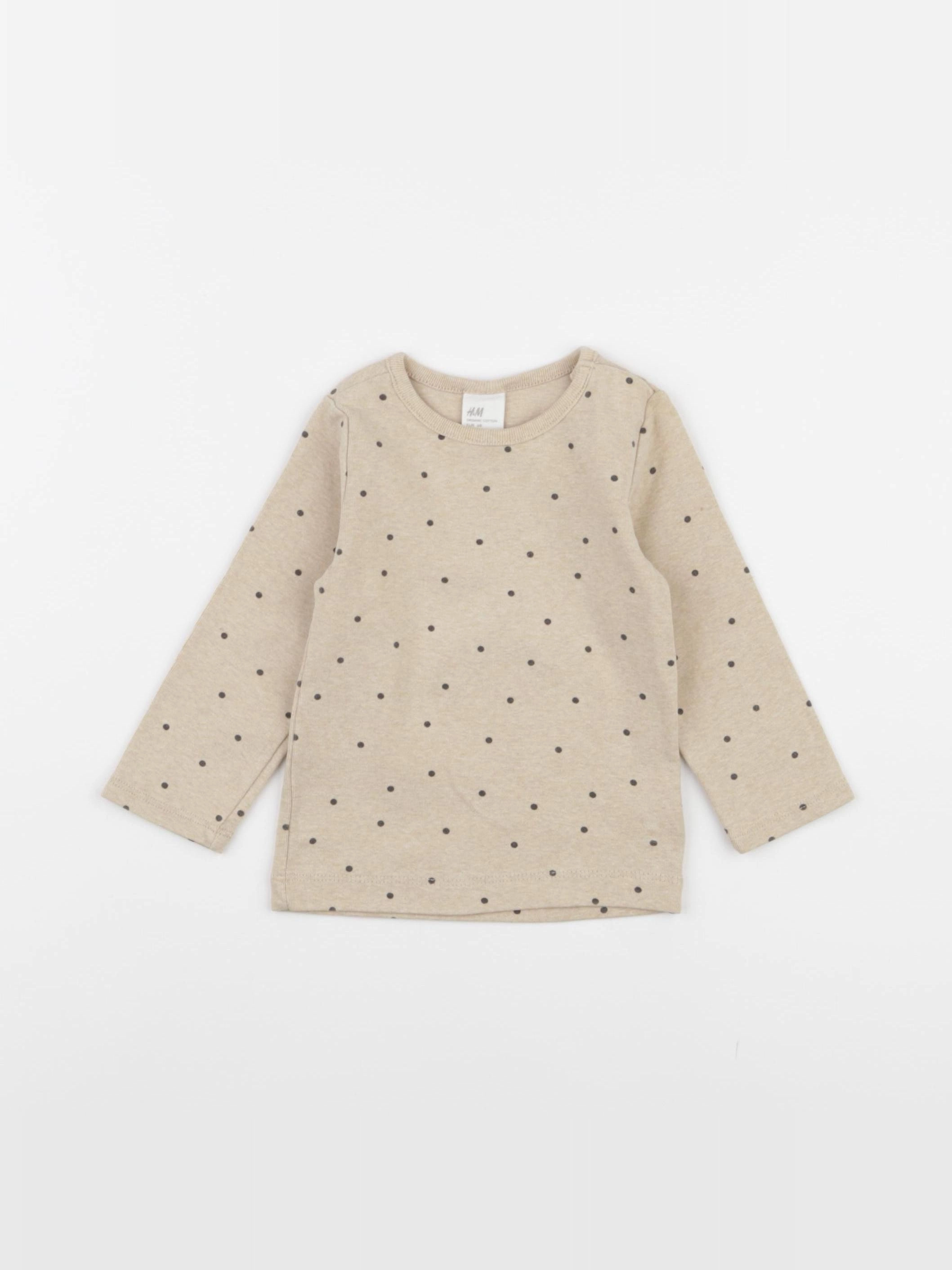 H&M - tee-shirt marron - 3/6 mois
