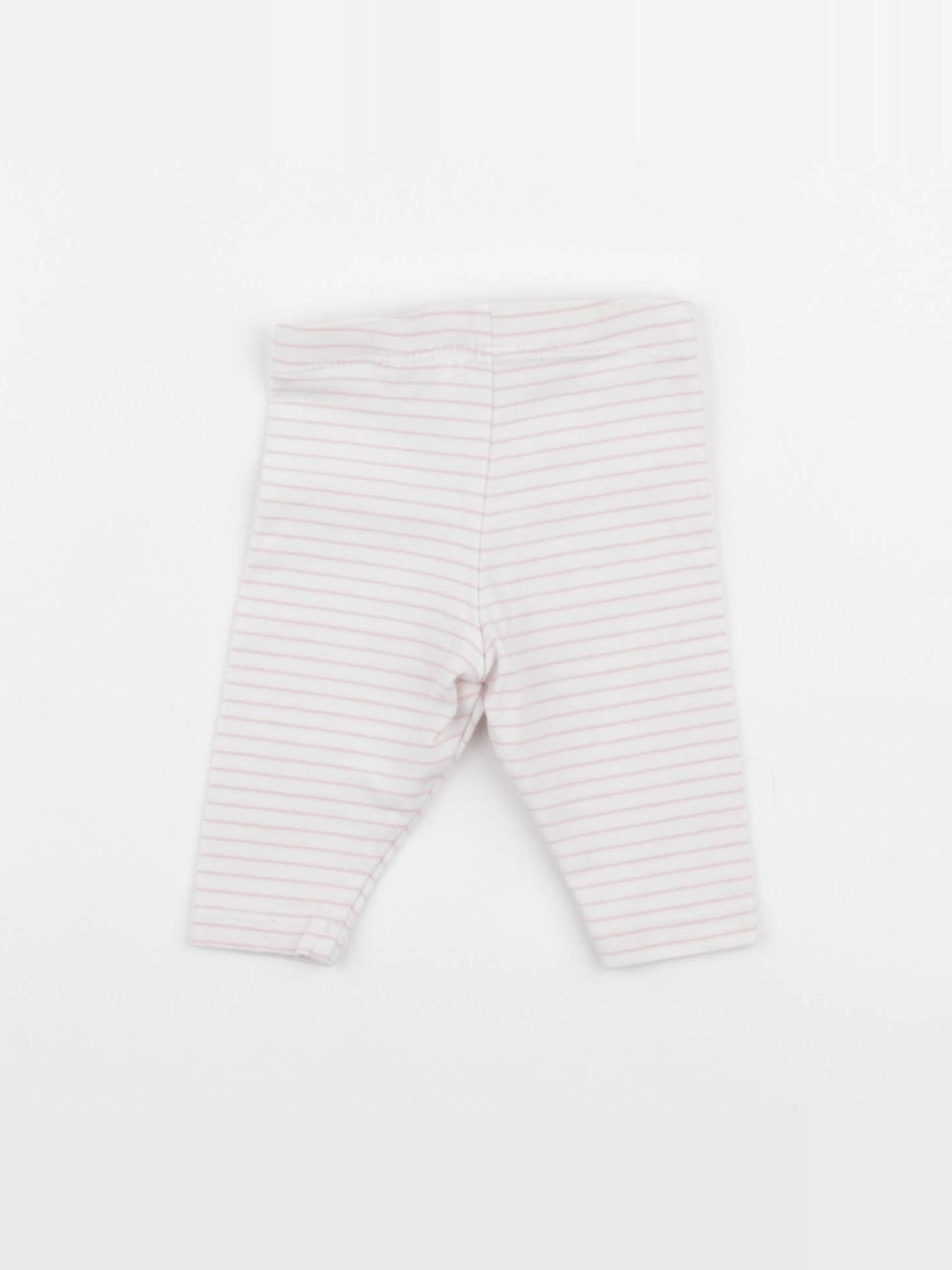 H&M - legging blanc, rose - 0/1 mois