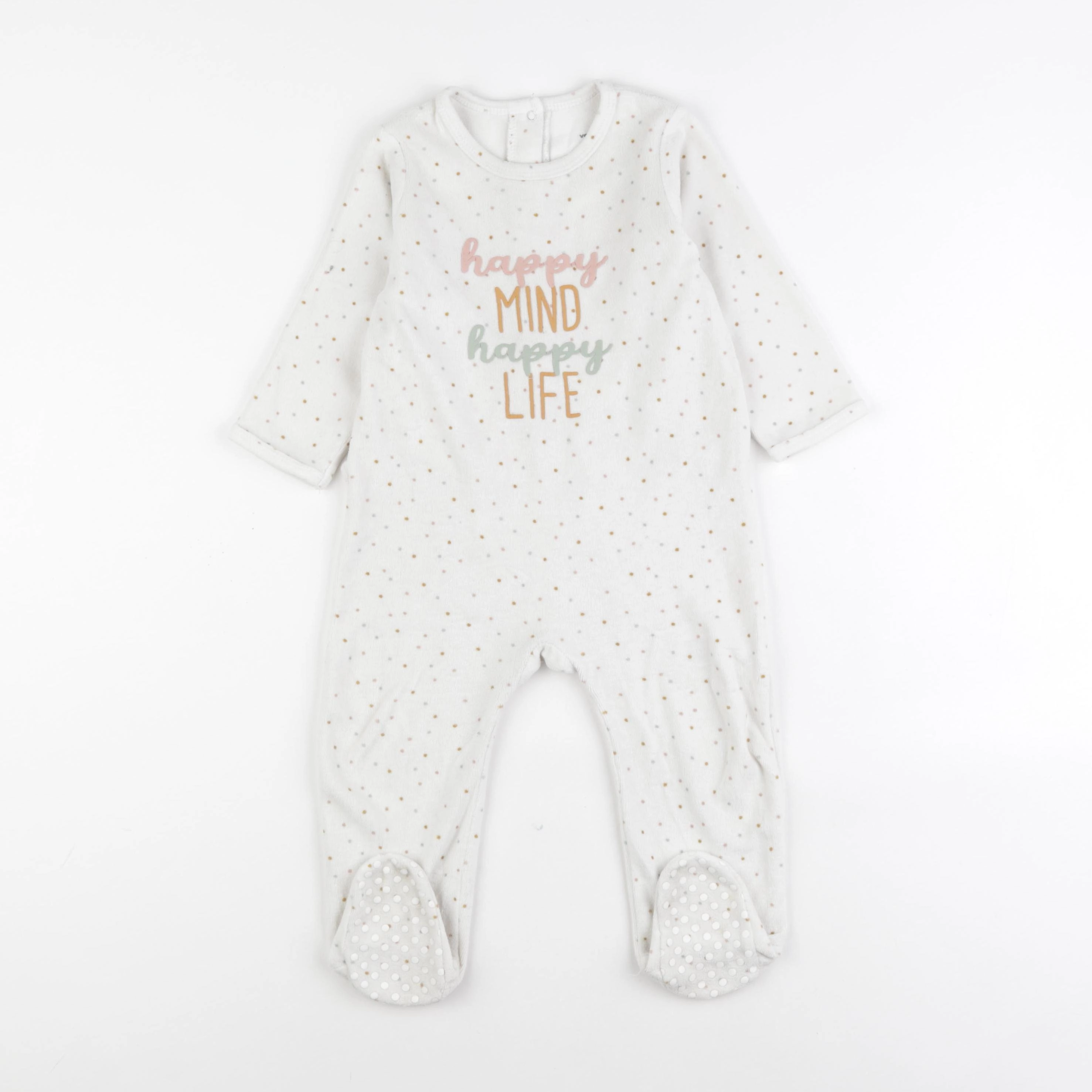 Vertbaudet - pyjama velours beige - 18 mois