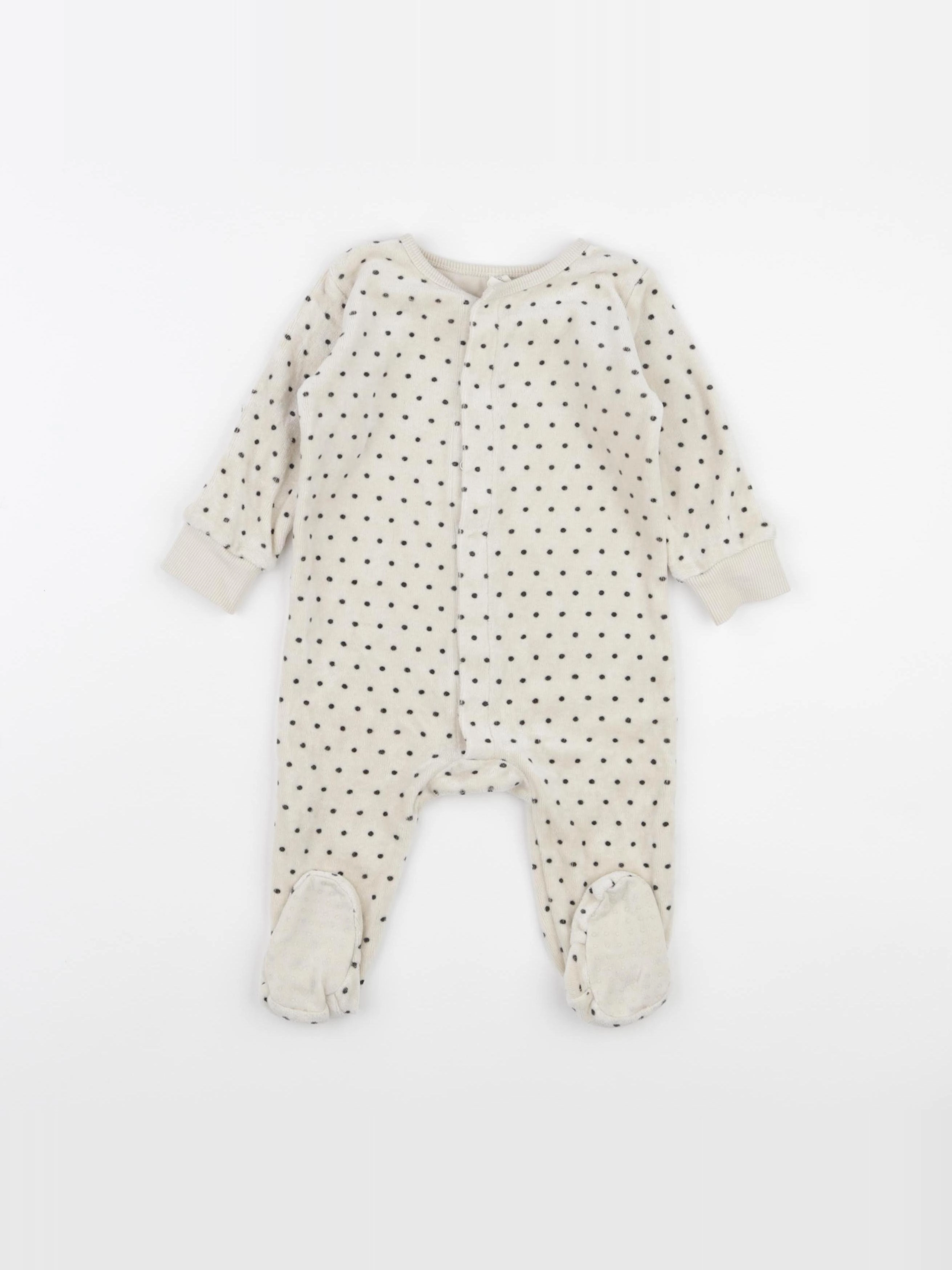 Quincy Mae - pyjama velours beige - 6 mois