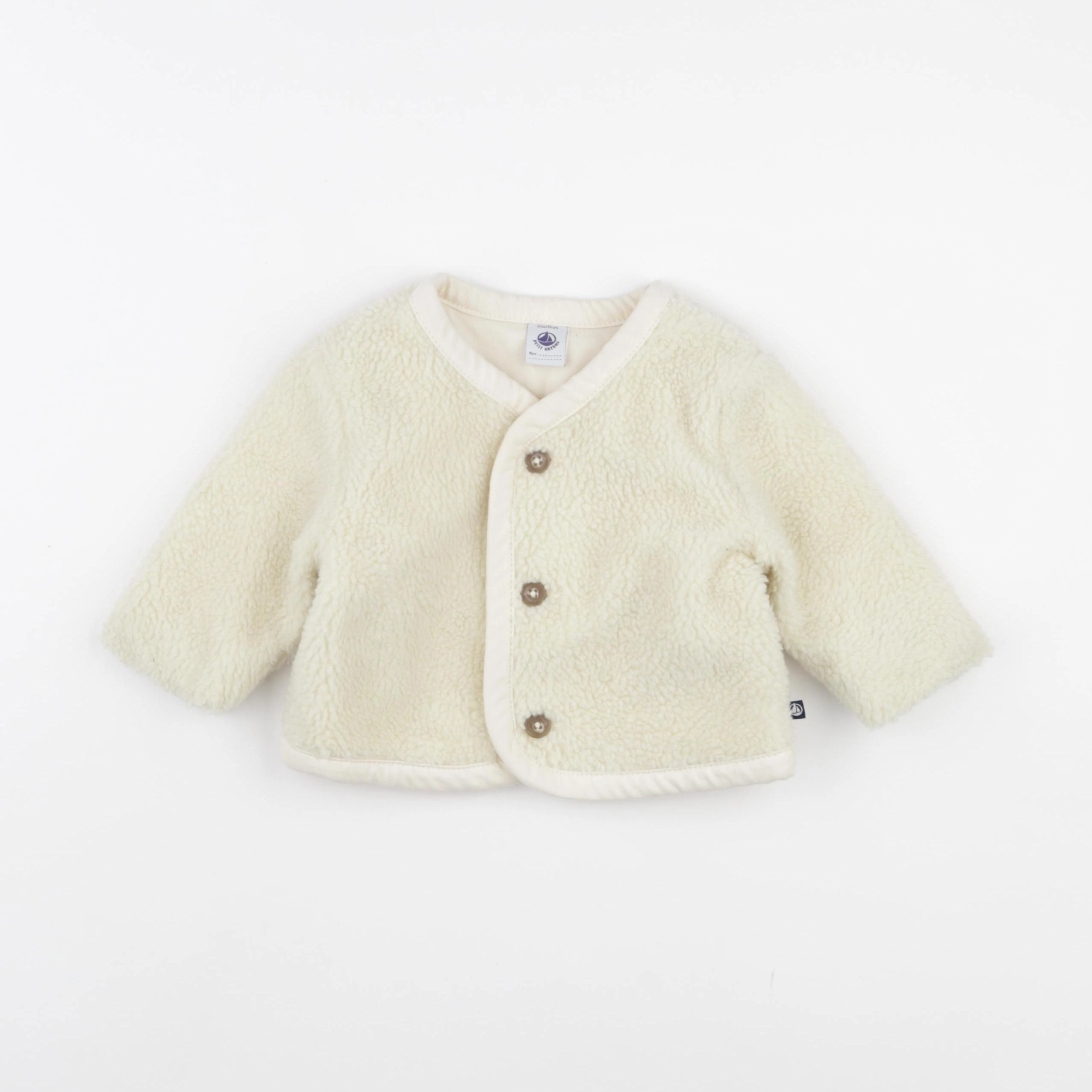 Petit Bateau - polaire blanc - 12 mois