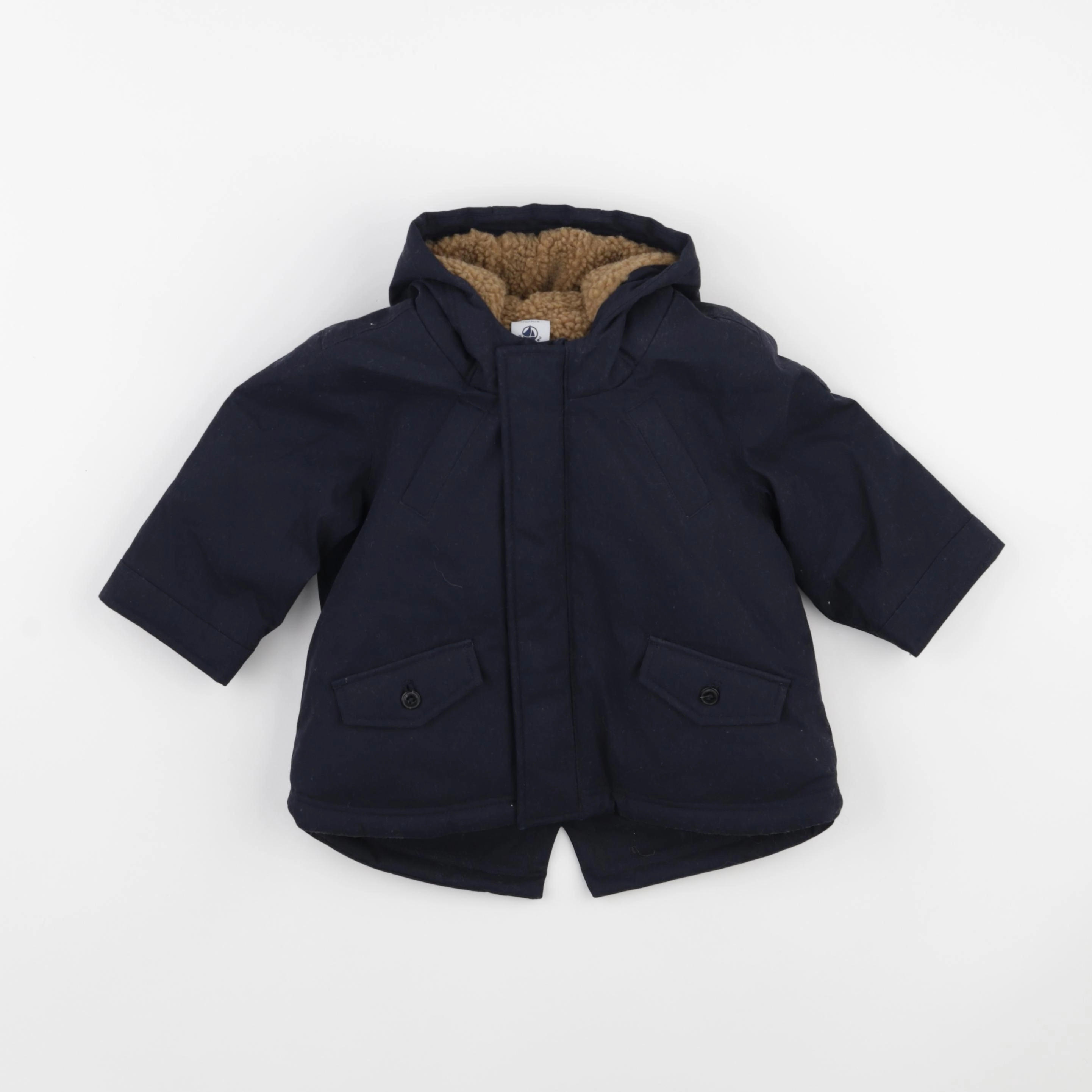 Petit Bateau - parka bleu - 12 mois