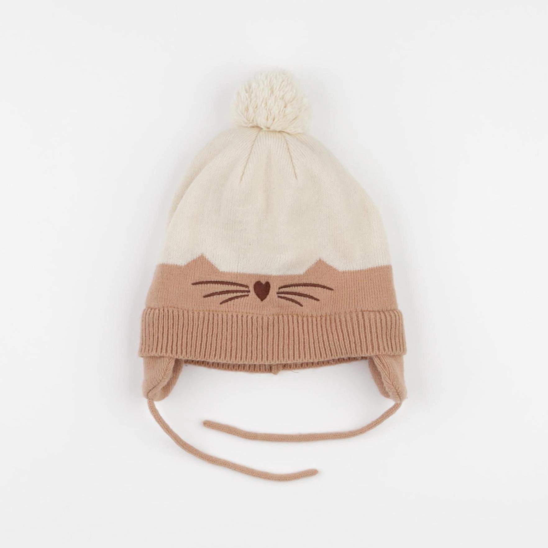 Vertbaudet - bonnet marron, beige - 24/36 mois