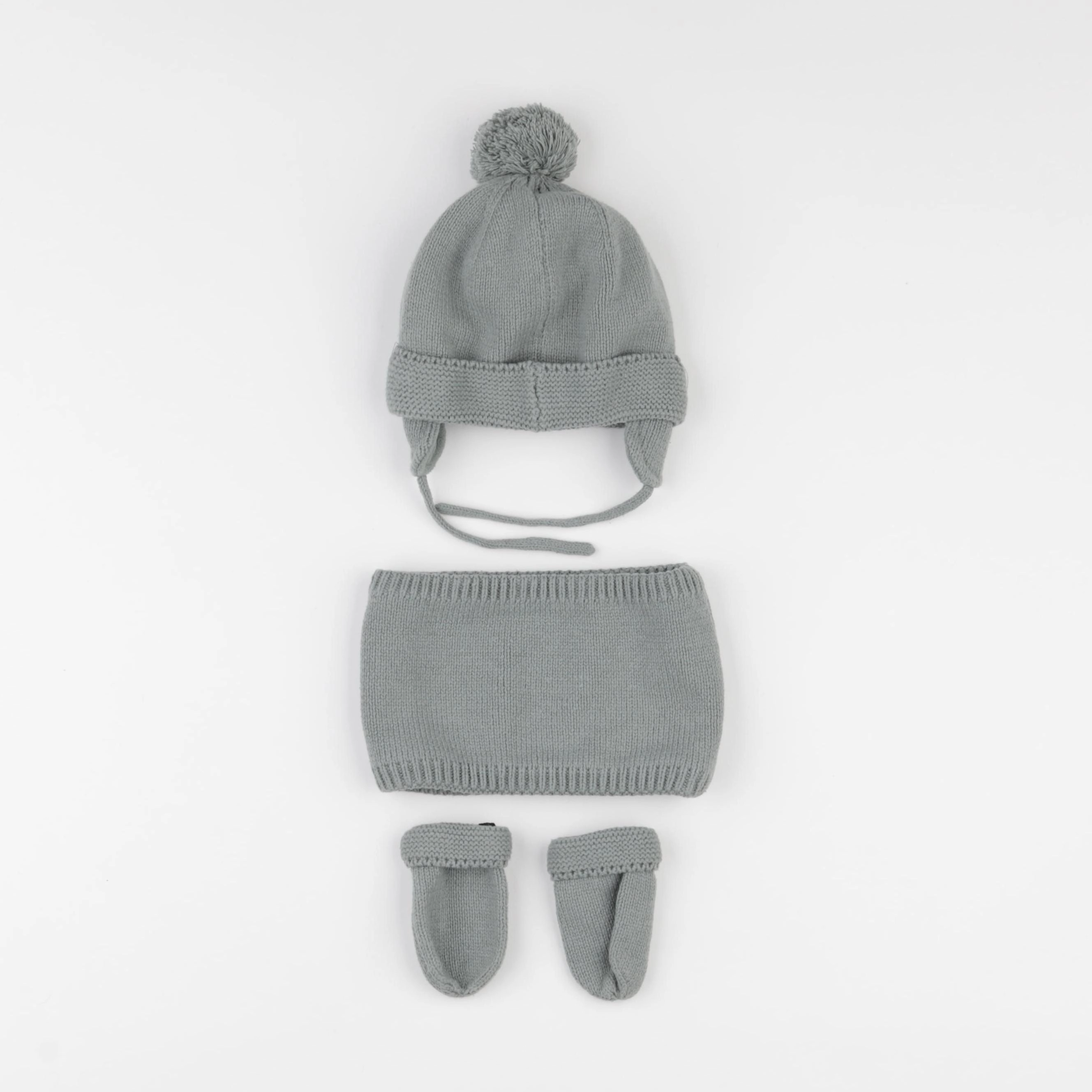 Vertbaudet - ensemble bonnet/moufles/tour de cou vert - 12/18 mois