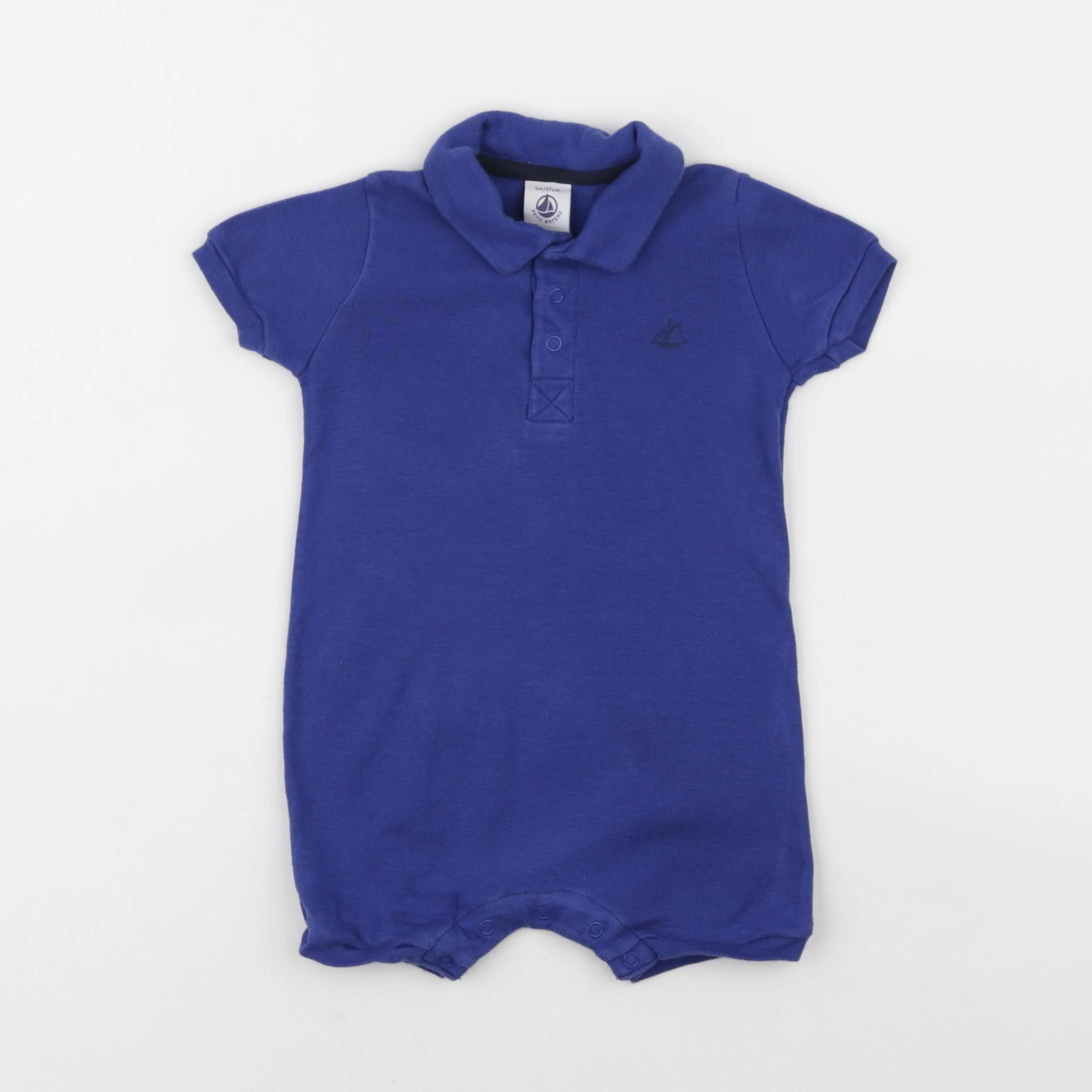 Petit Bateau - pyjama coton bleu - 6 mois