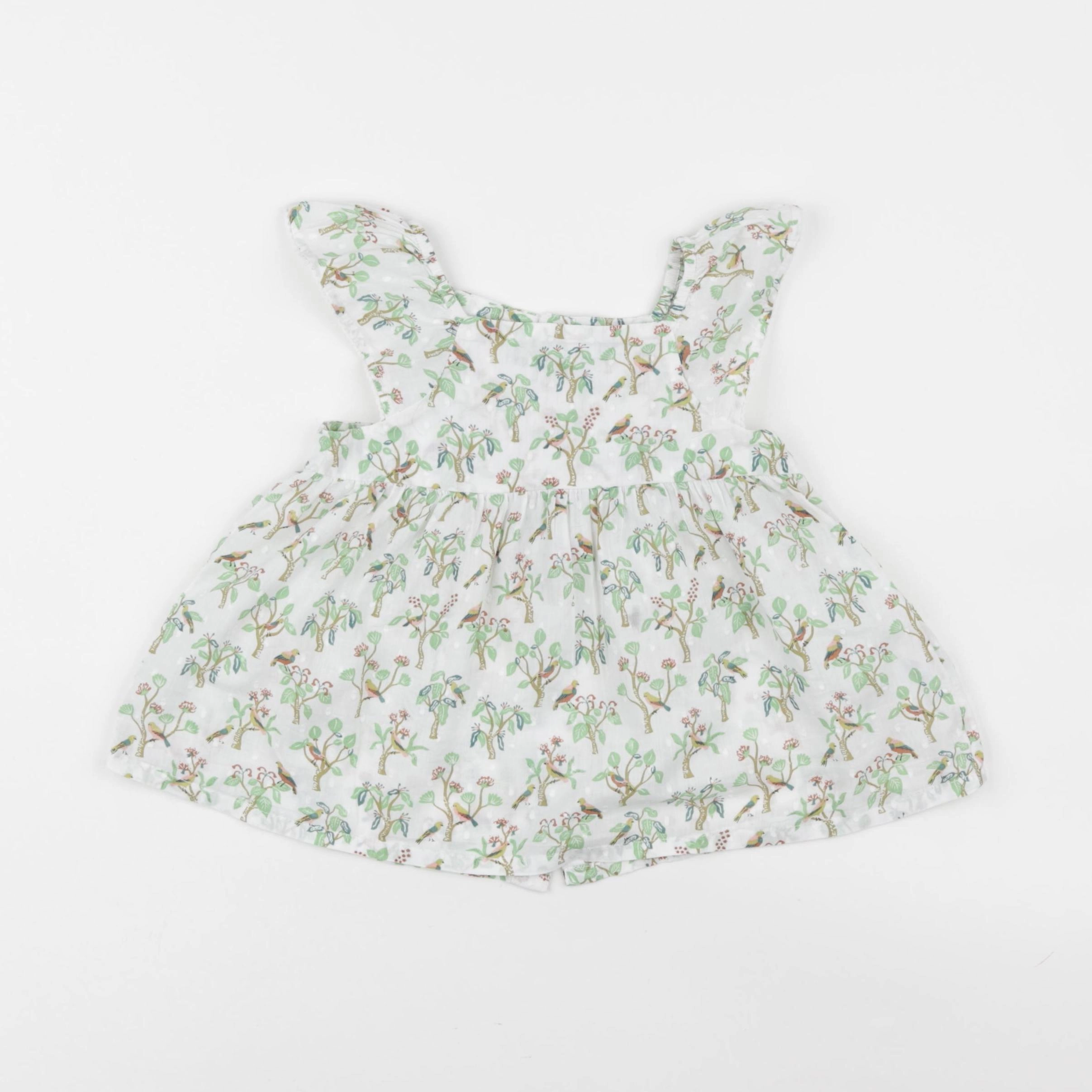 Boutchou - blouse blanc, vert - 24 mois