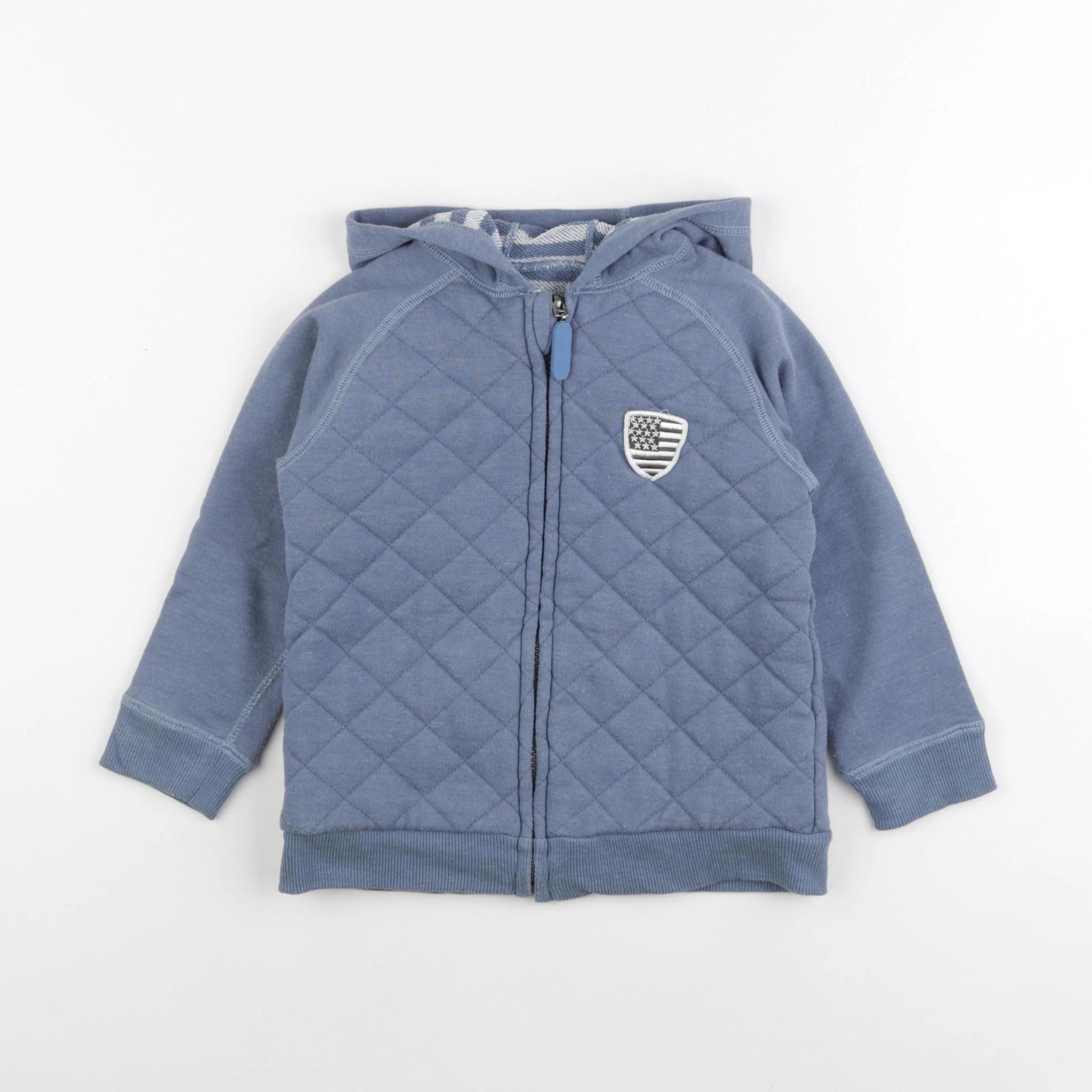 Vertbaudet - sweat réversible bleu - 4 ans