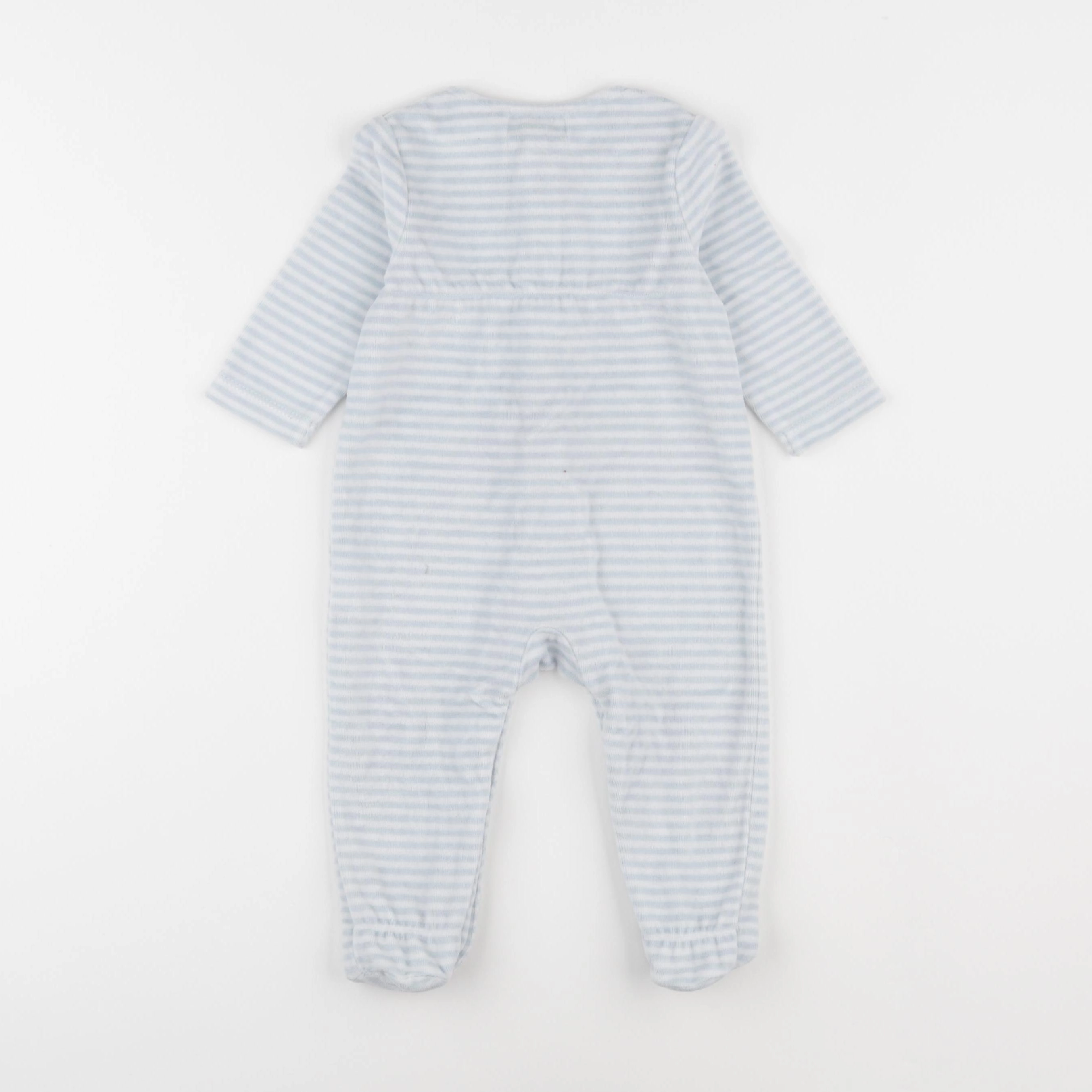 Cyrillus - body à col blanc, bleu - 9 mois