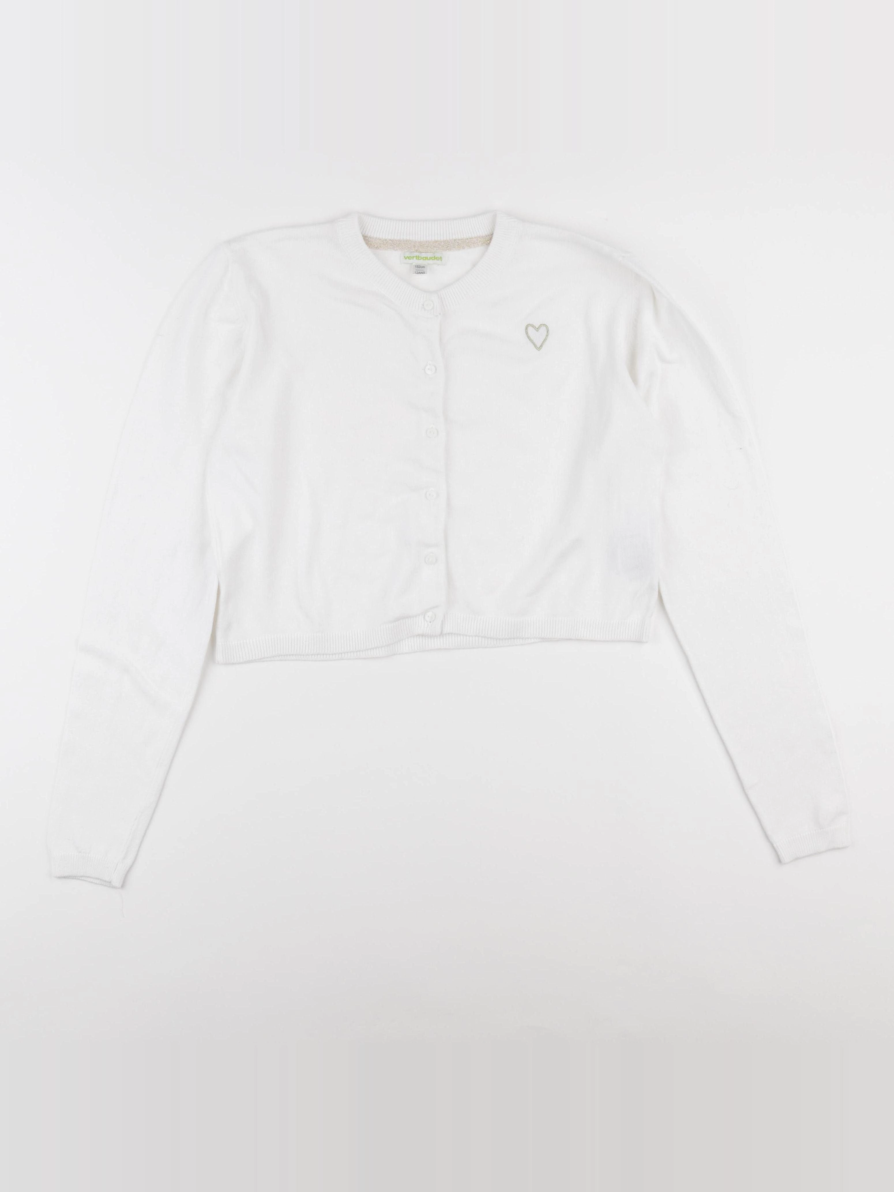 Vertbaudet - gilet blanc - 12 ans