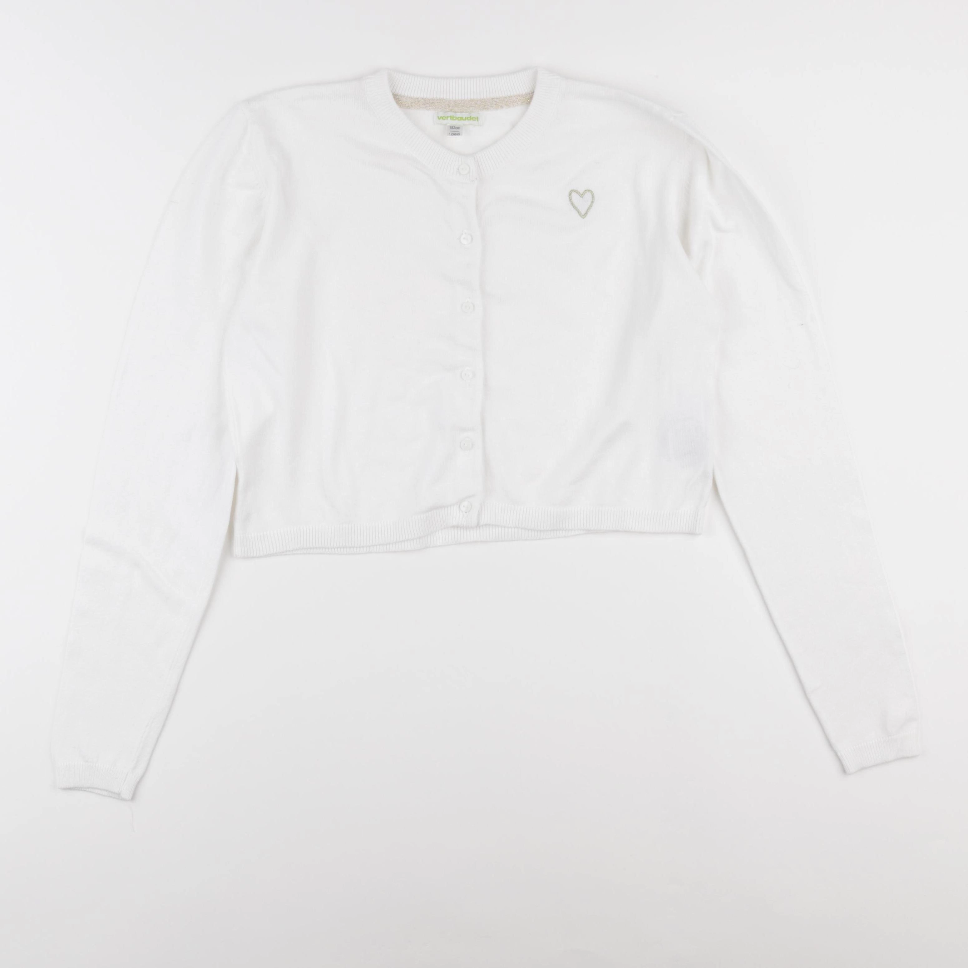 Vertbaudet - gilet blanc - 12 ans