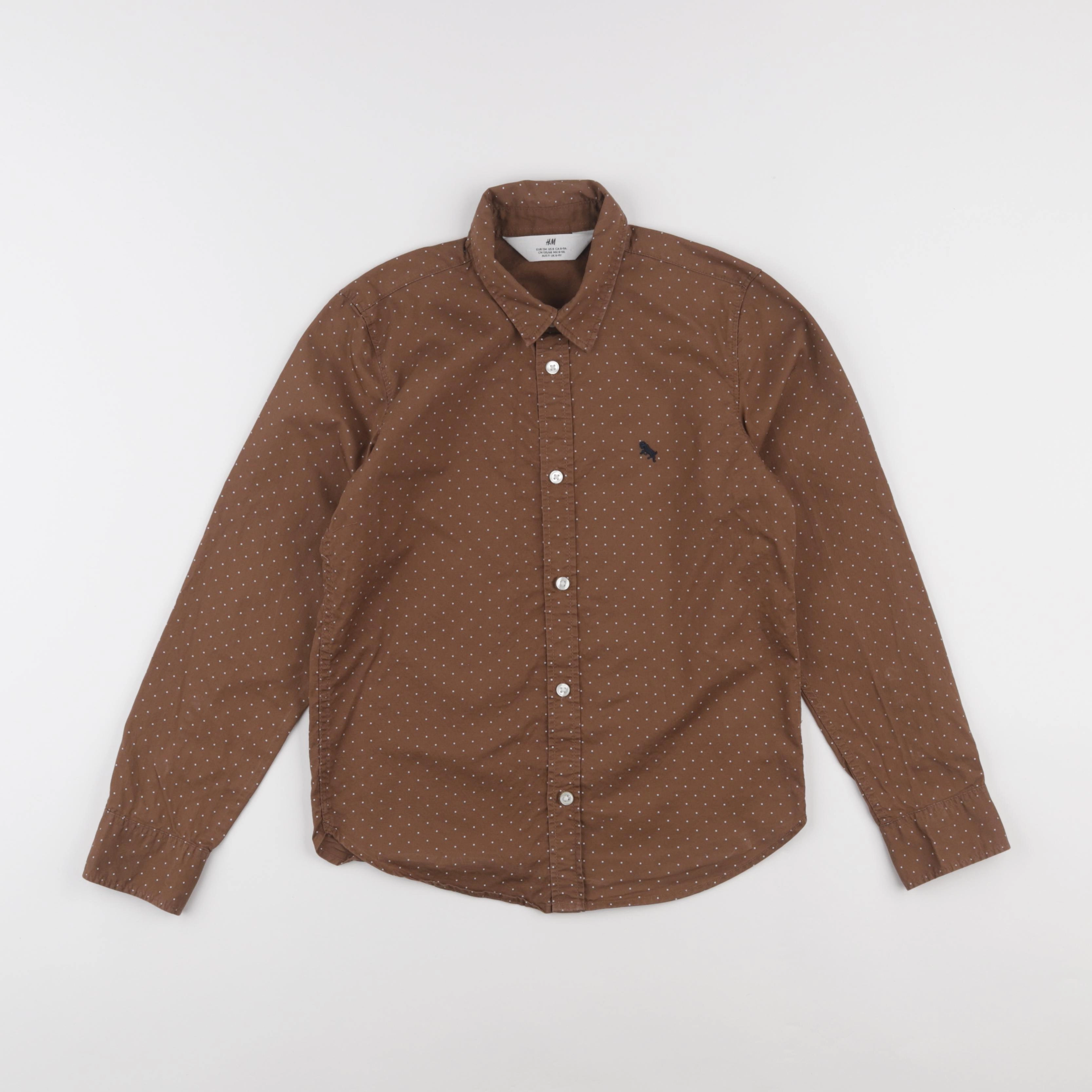 H&M - chemise marron - 8/9 ans