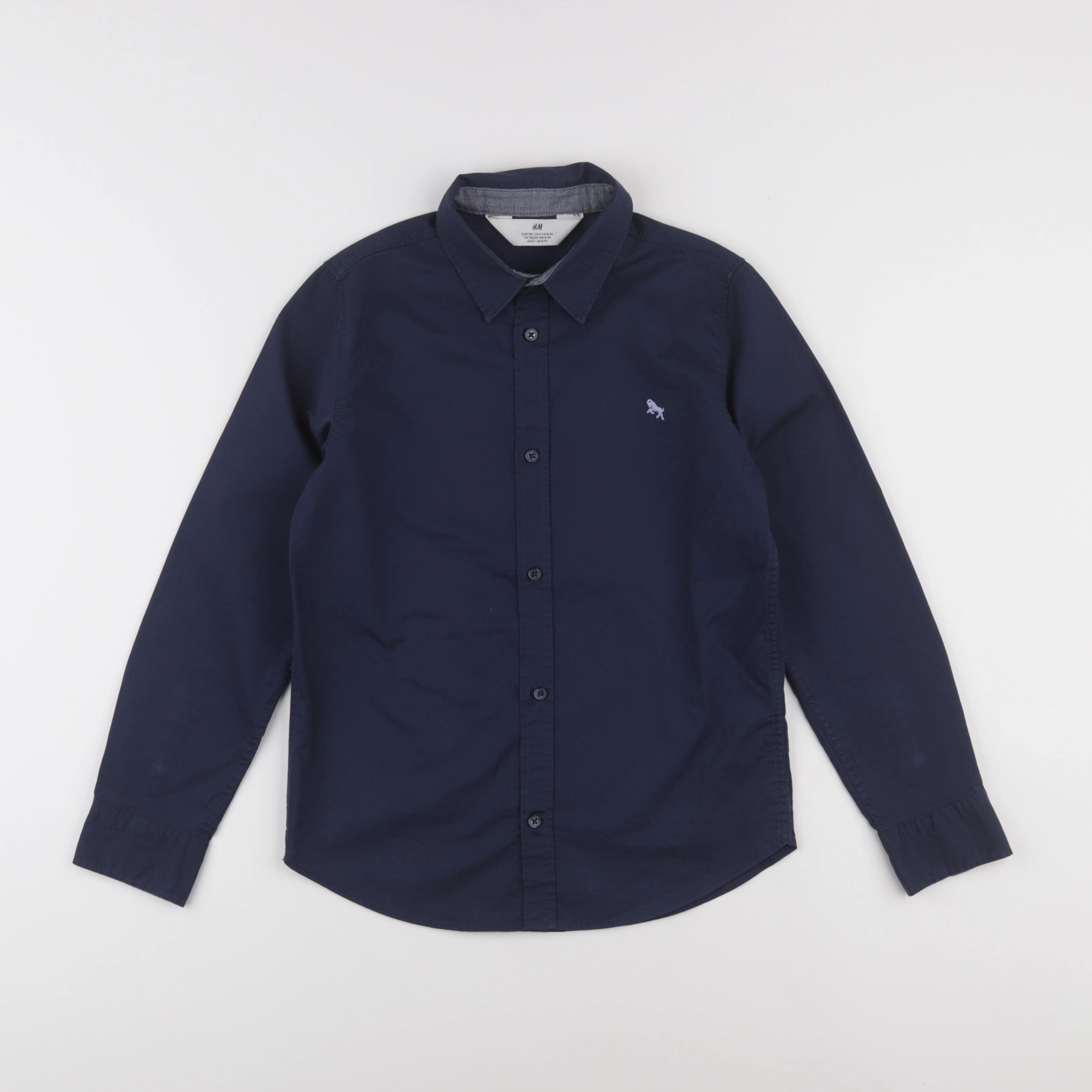 H&M - chemise bleu - 8/9 ans