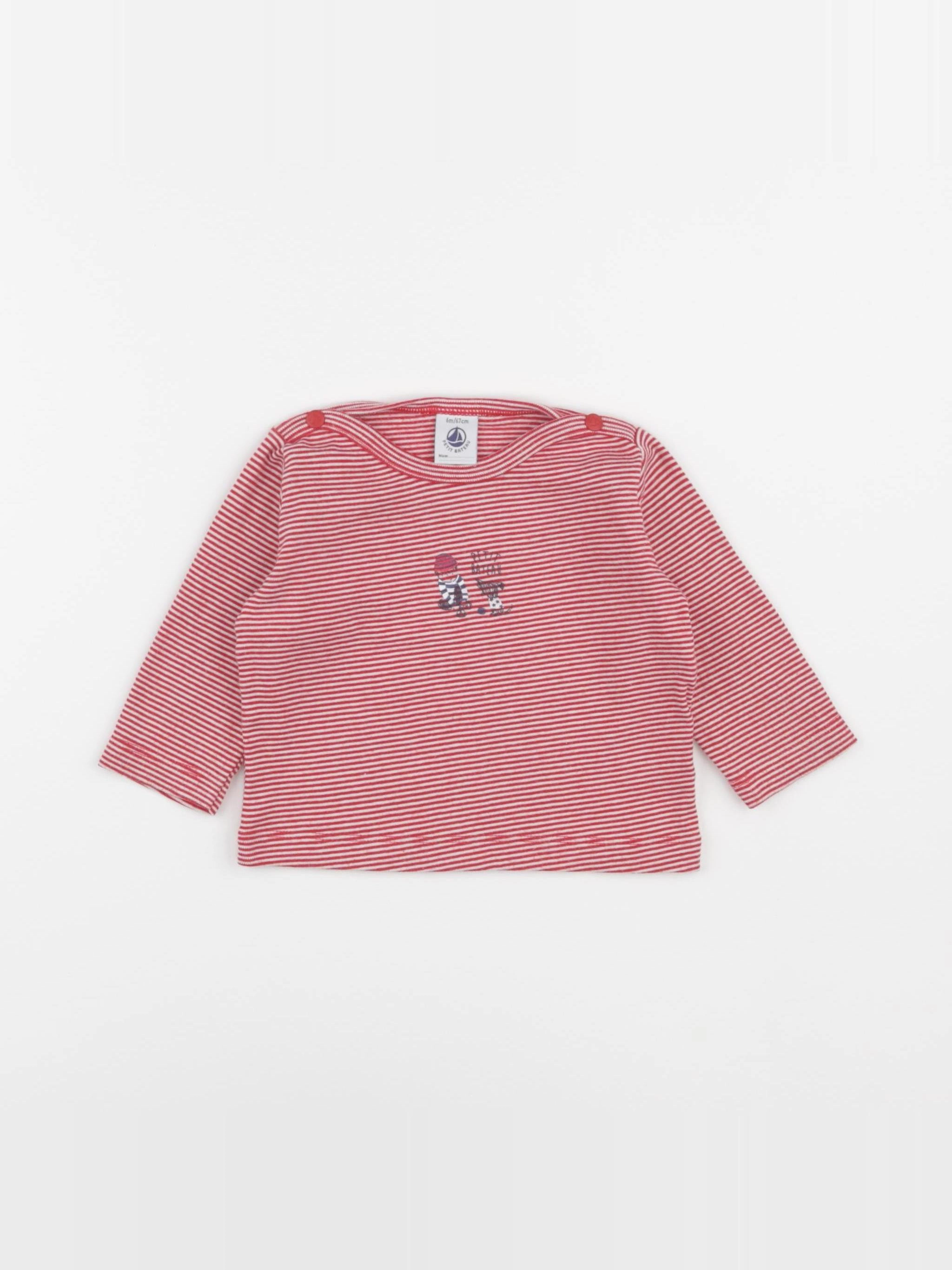 Petit Bateau - tee-shirt rouge - 6 mois
