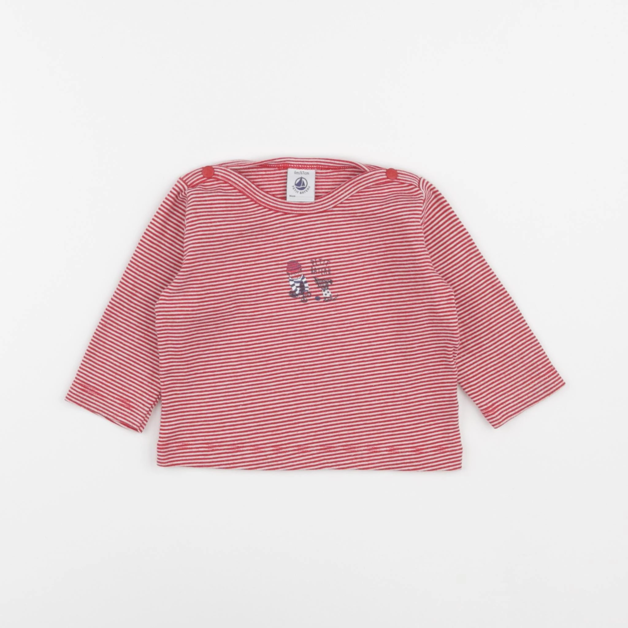 Petit Bateau - tee-shirt rouge - 6 mois