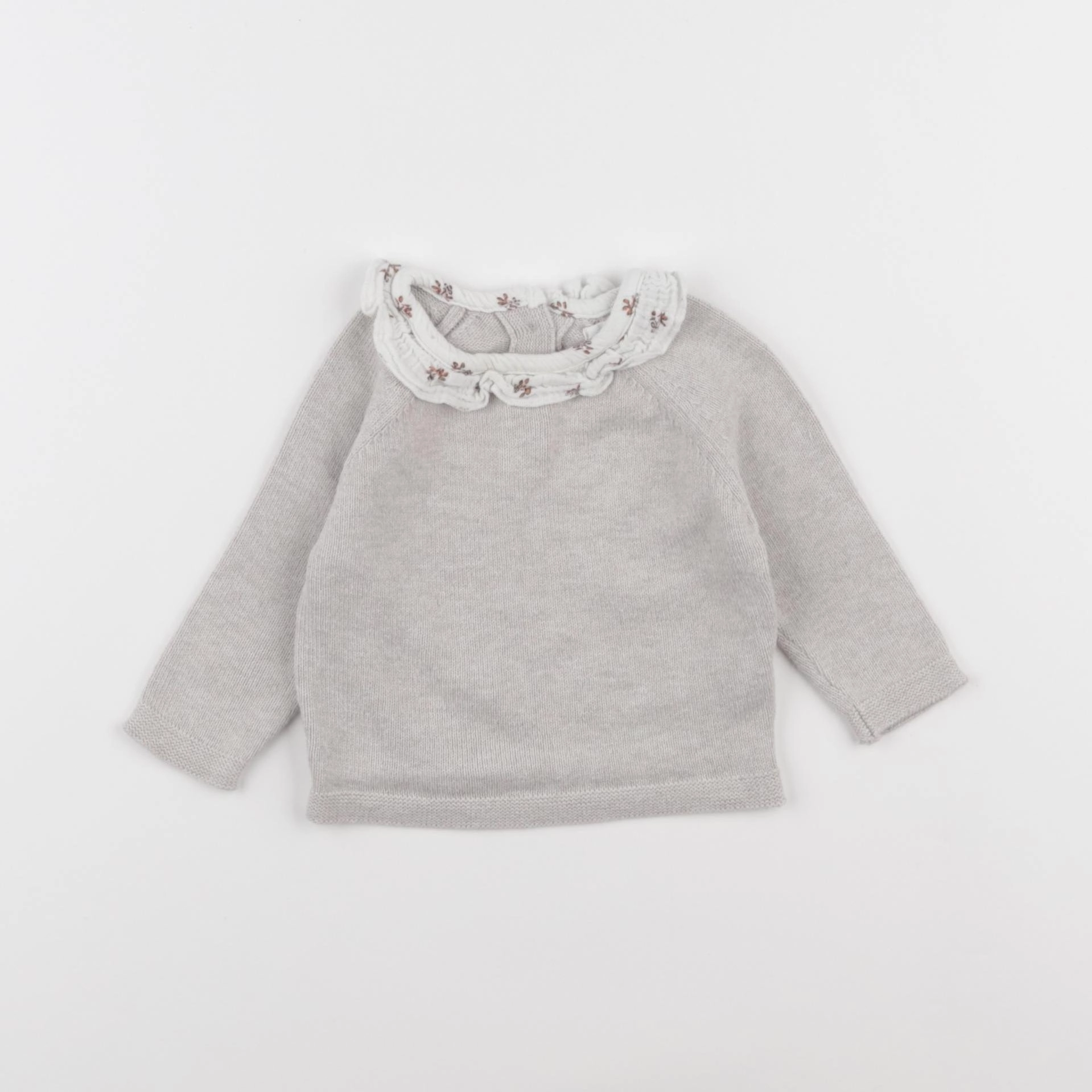Vertbaudet - pull gris - 3 mois