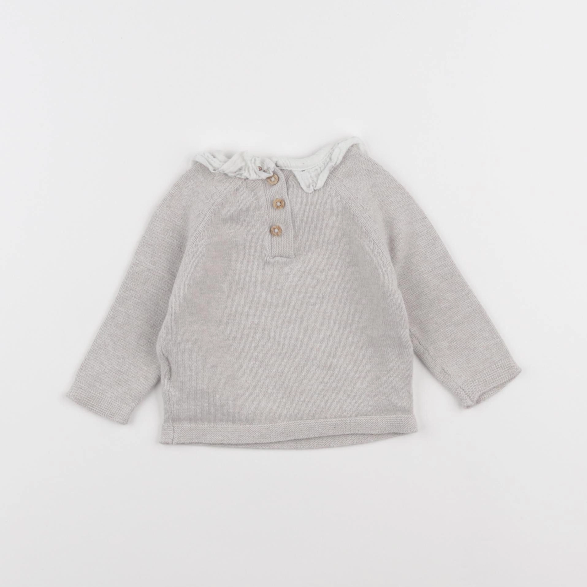 Vertbaudet - pull gris - 3 mois