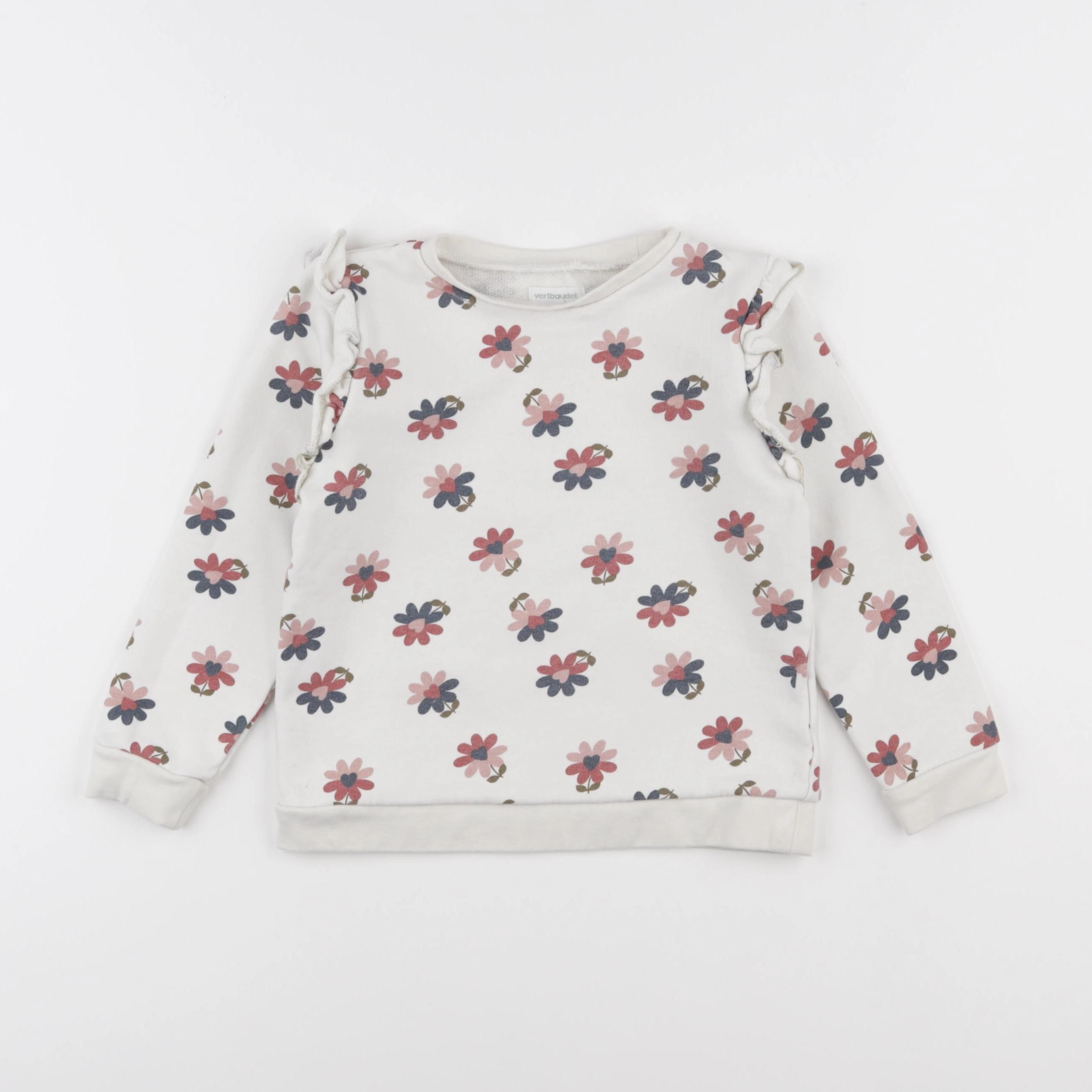 Vertbaudet - sweat blanc - 6 ans