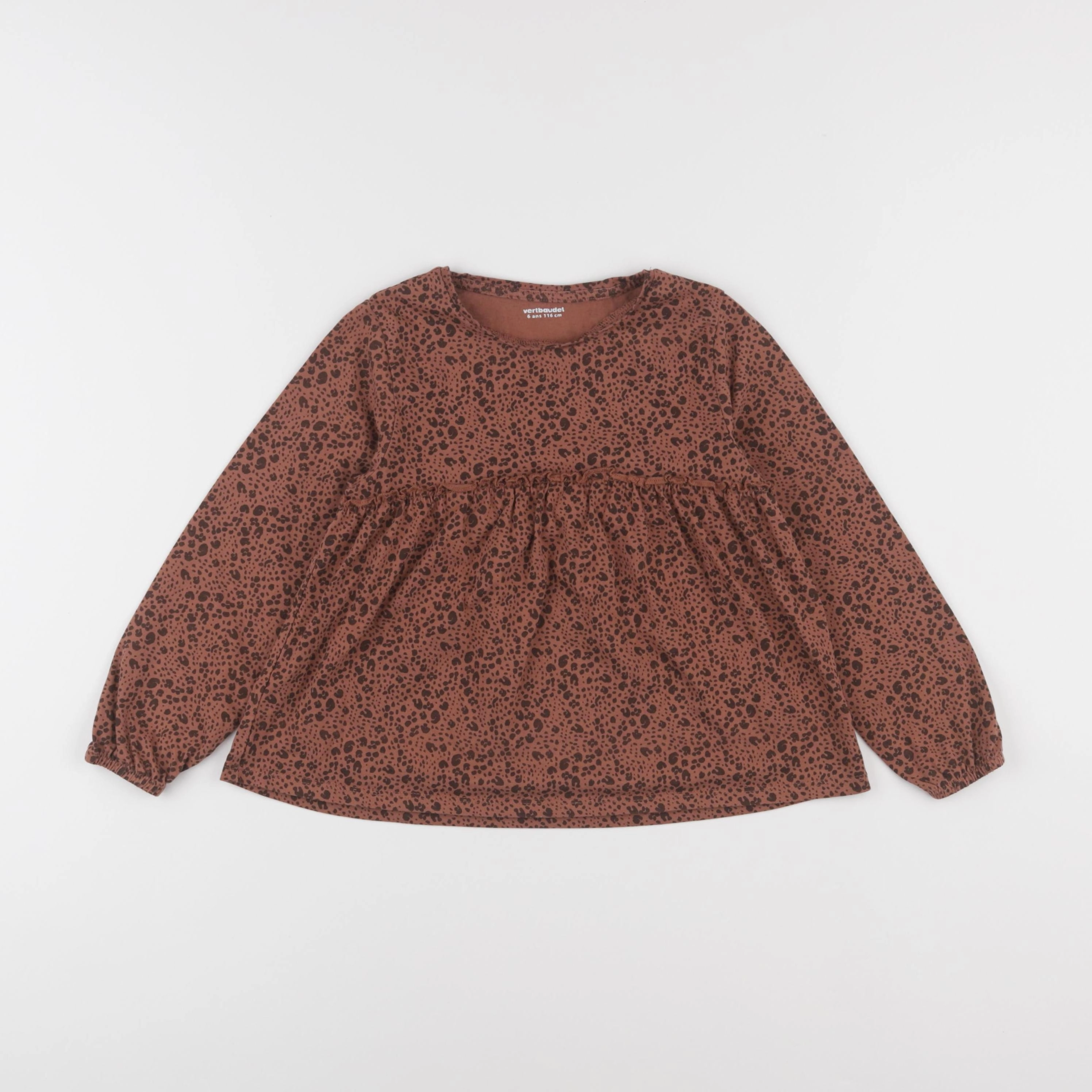 Vertbaudet - tee-shirt marron - 6 ans