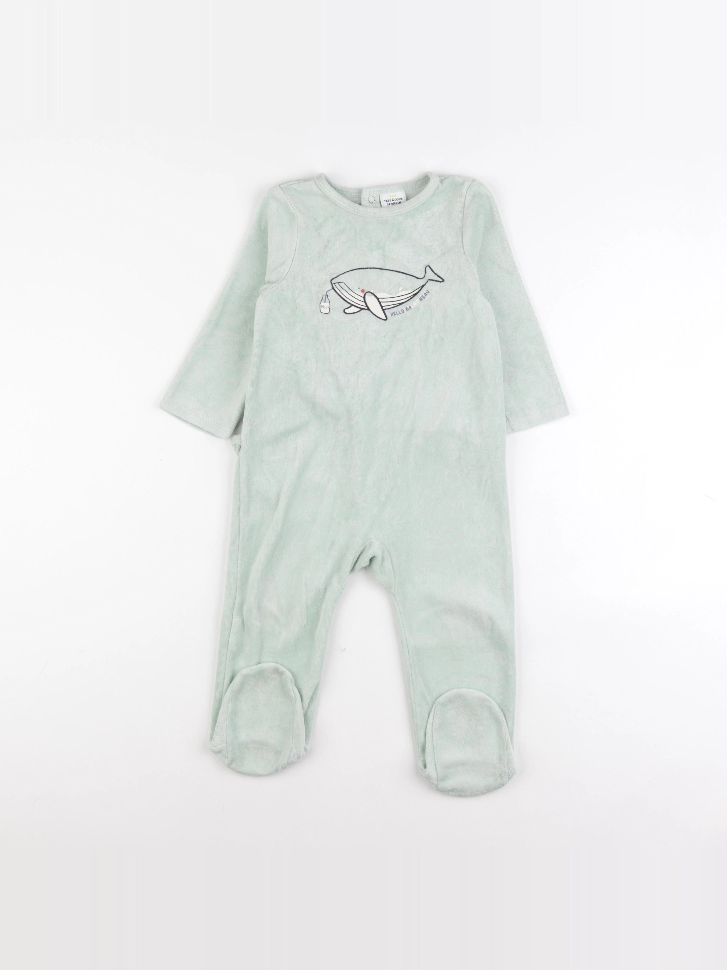 Tape à l'oeil - pyjama velours vert - 24 mois