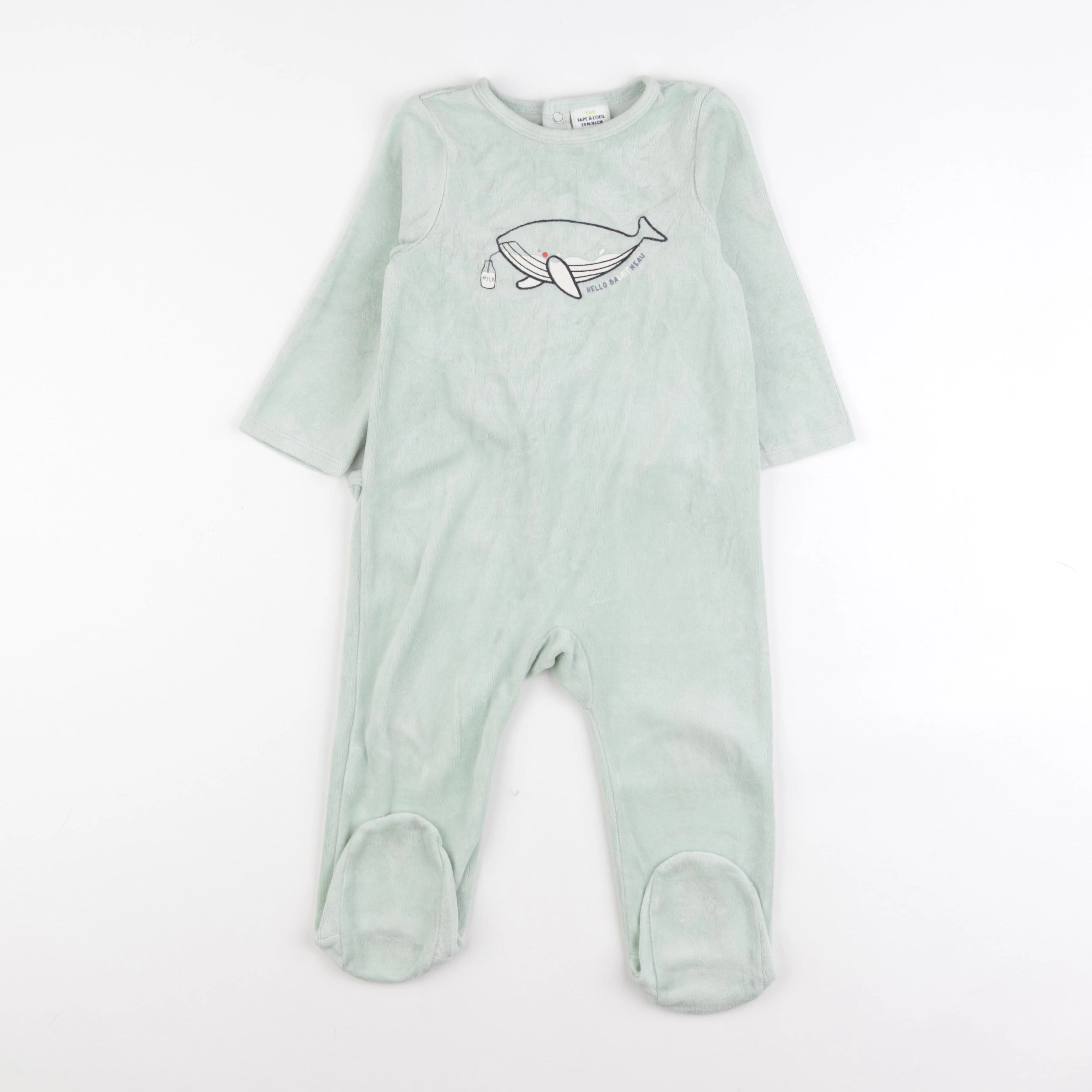 Tape à l'oeil - pyjama velours vert - 24 mois