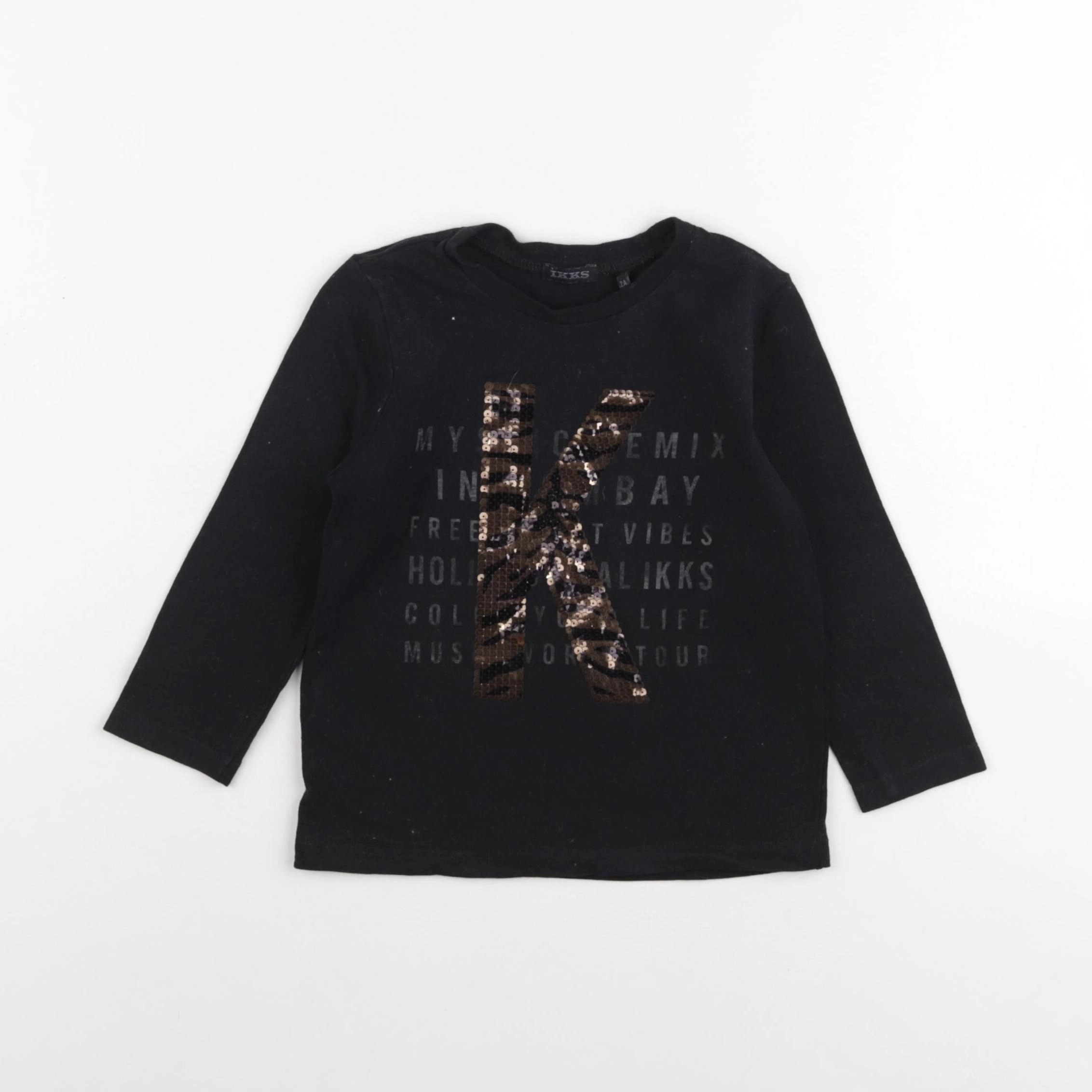 IKKS - tee-shirt noir - 2 ans