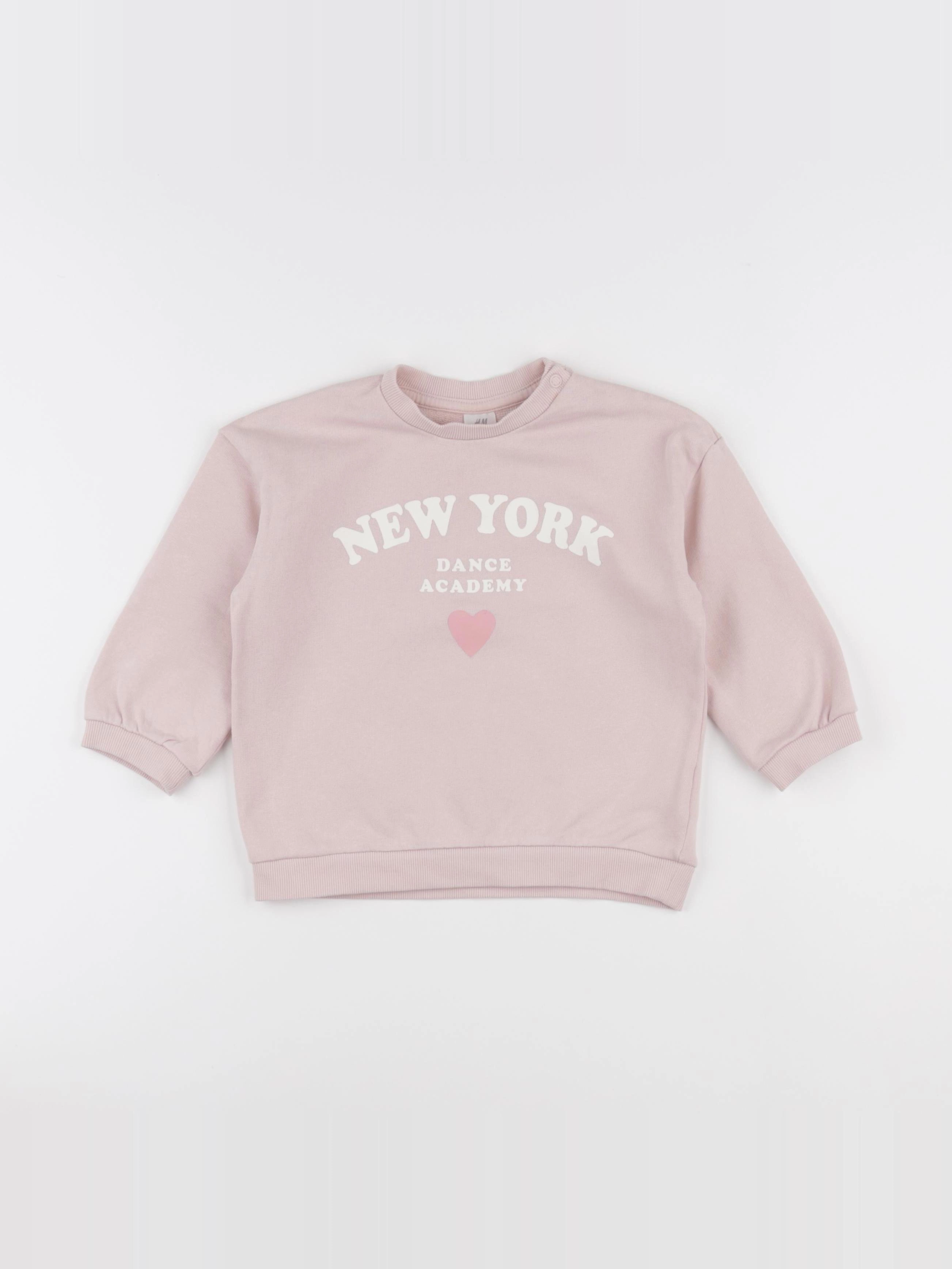 H&M - sweat rose - 2 ans