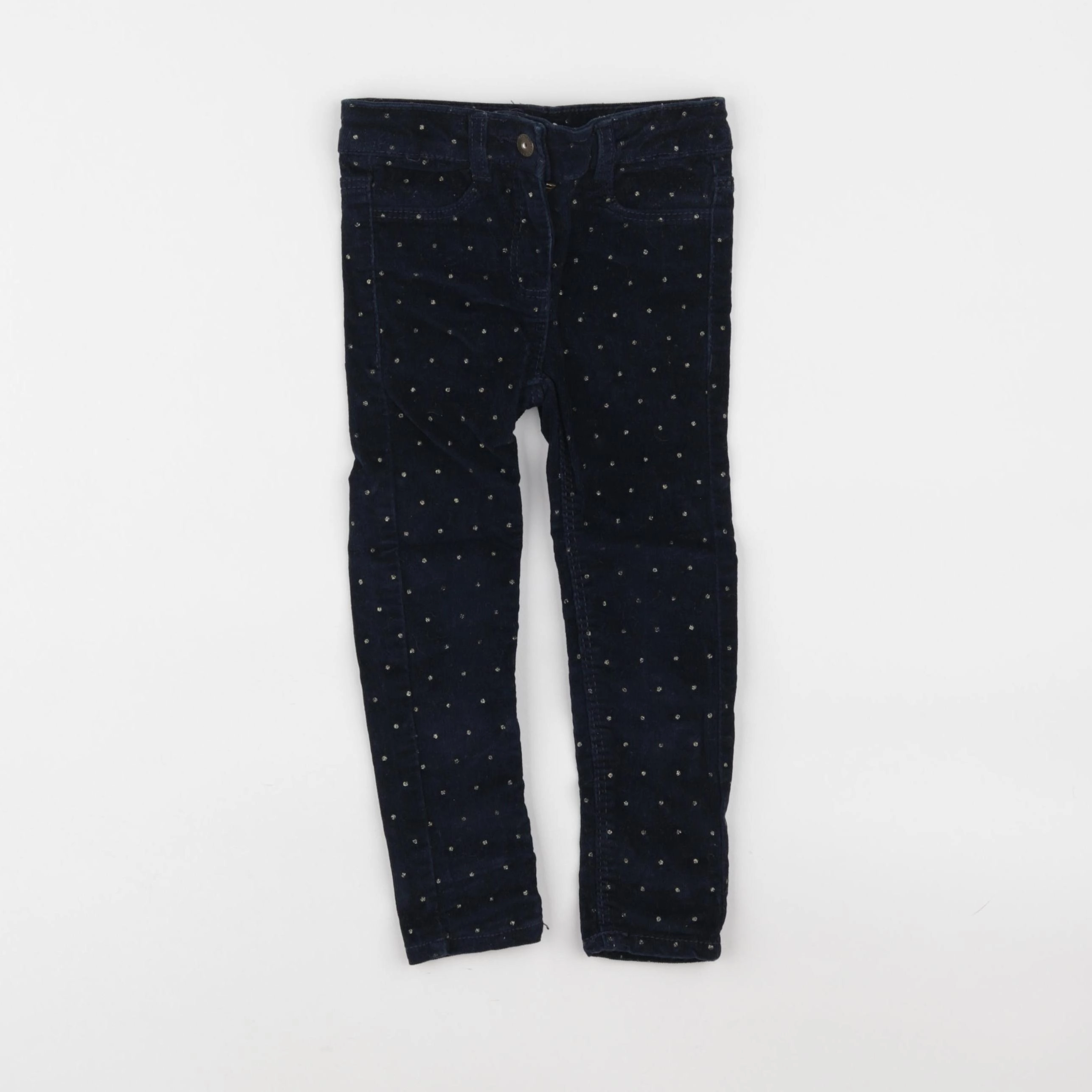 Vertbaudet - pantalon bleu, or - 3 ans
