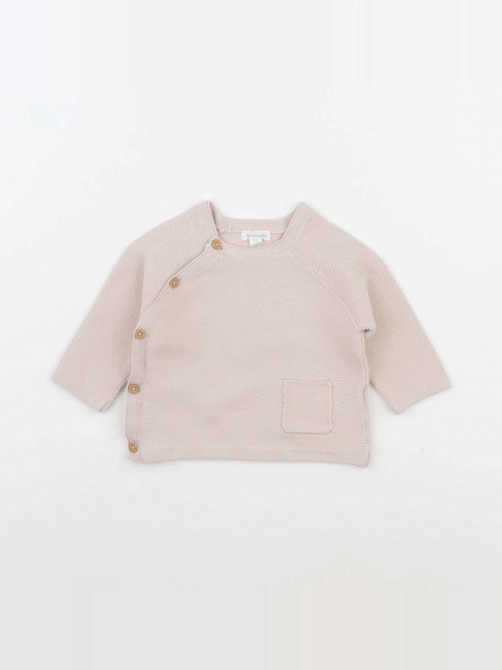 Vertbaudet - pull beige - 6 mois