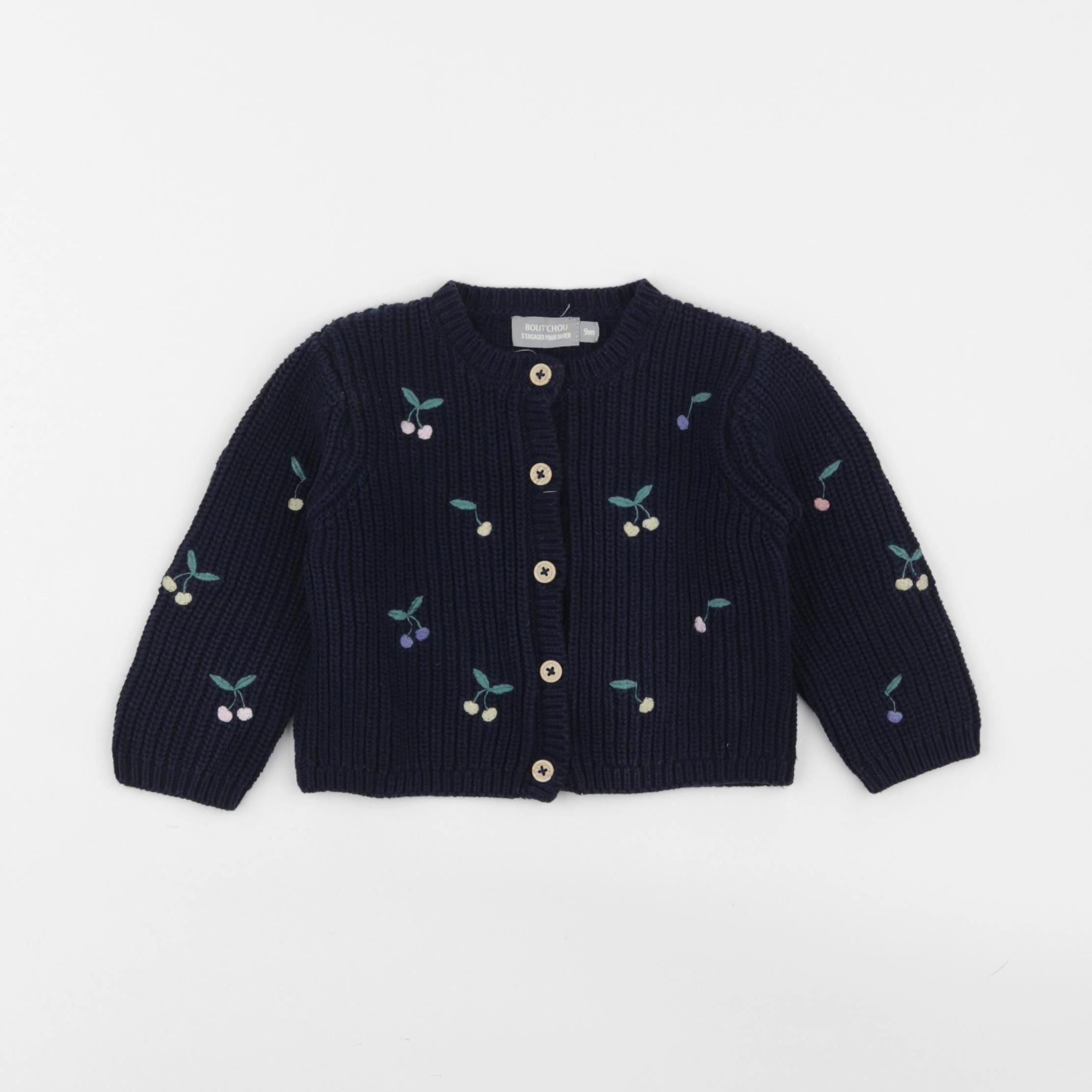 Boutchou - gilet bleu - 9 mois