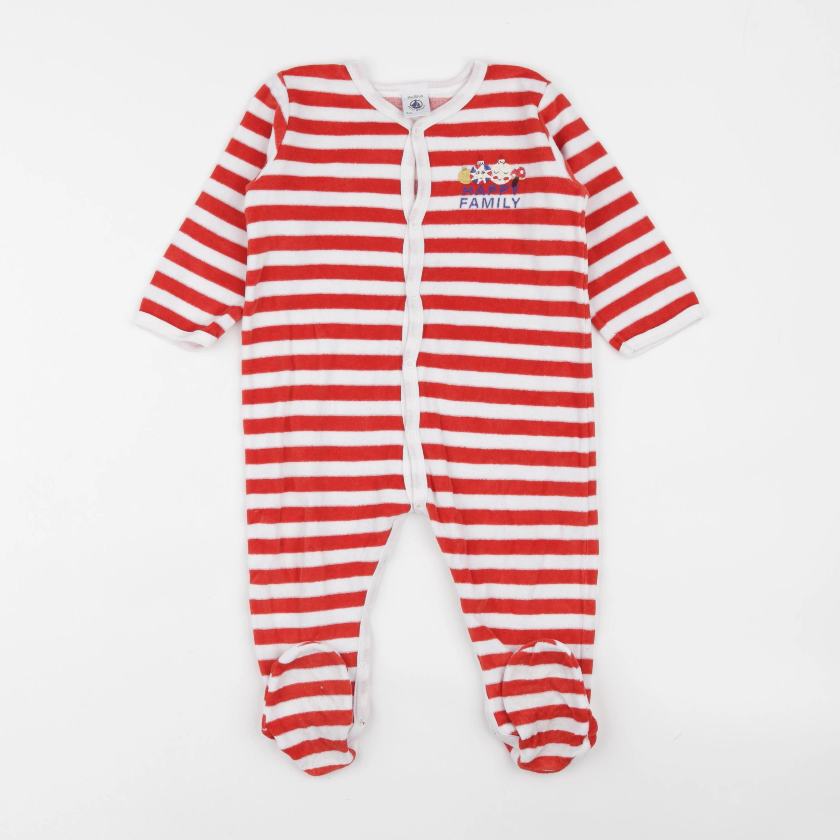 Petit Bateau - pyjama velours rouge - 18 mois