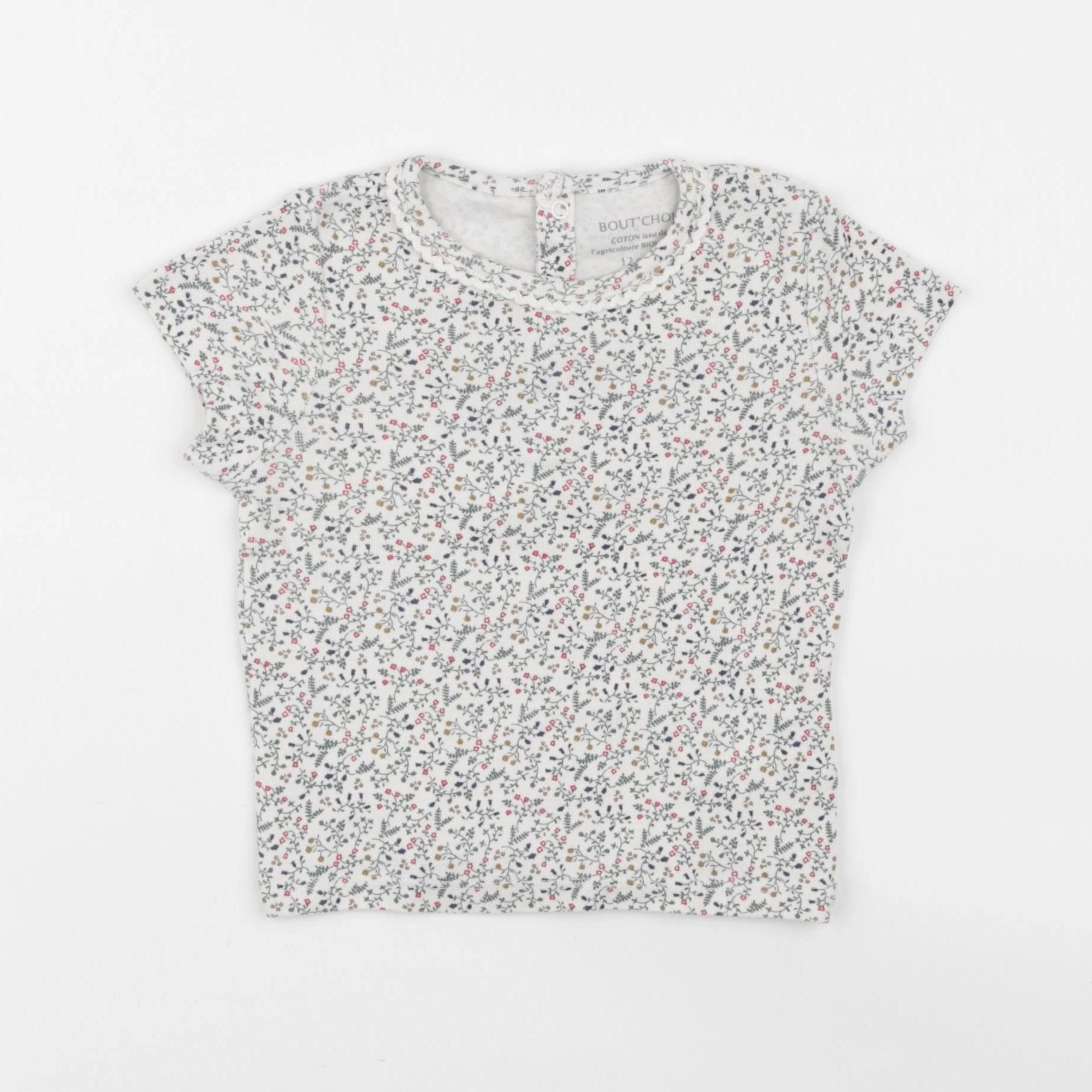 Boutchou - tee-shirt blanc, vert - 12 mois
