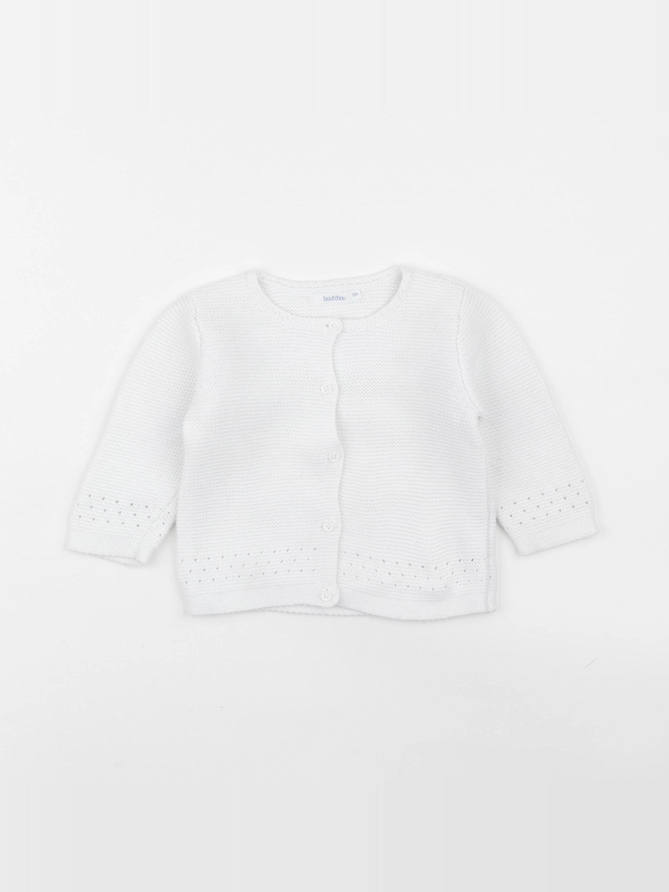 Boutchou - gilet blanc - 12 mois