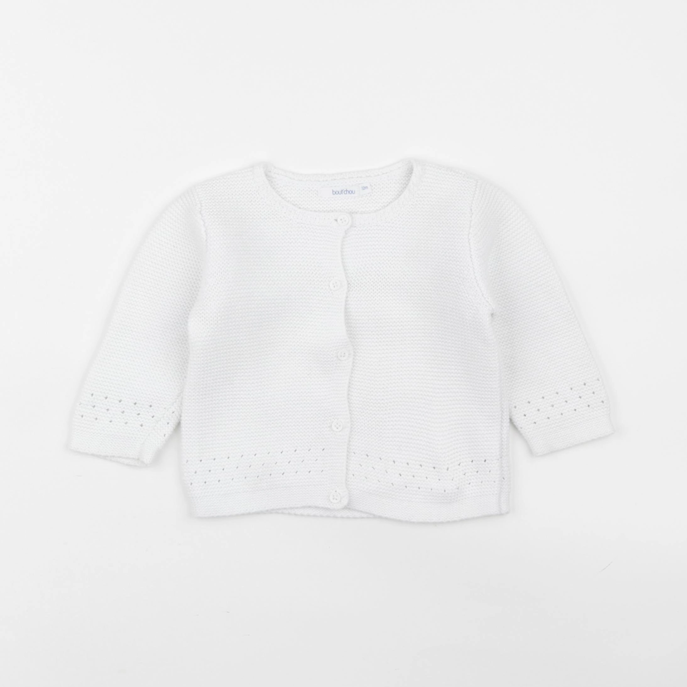 Boutchou - gilet blanc - 12 mois