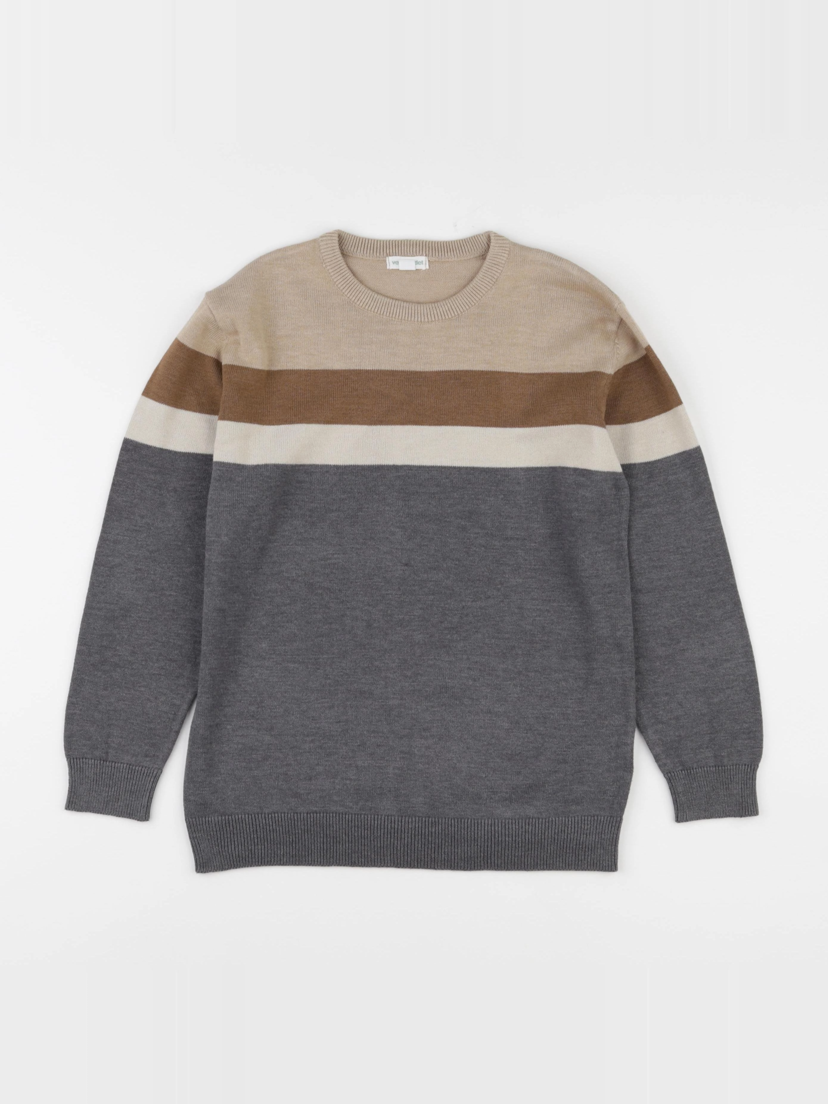 Vertbaudet - pull marron, gris - 10 ans