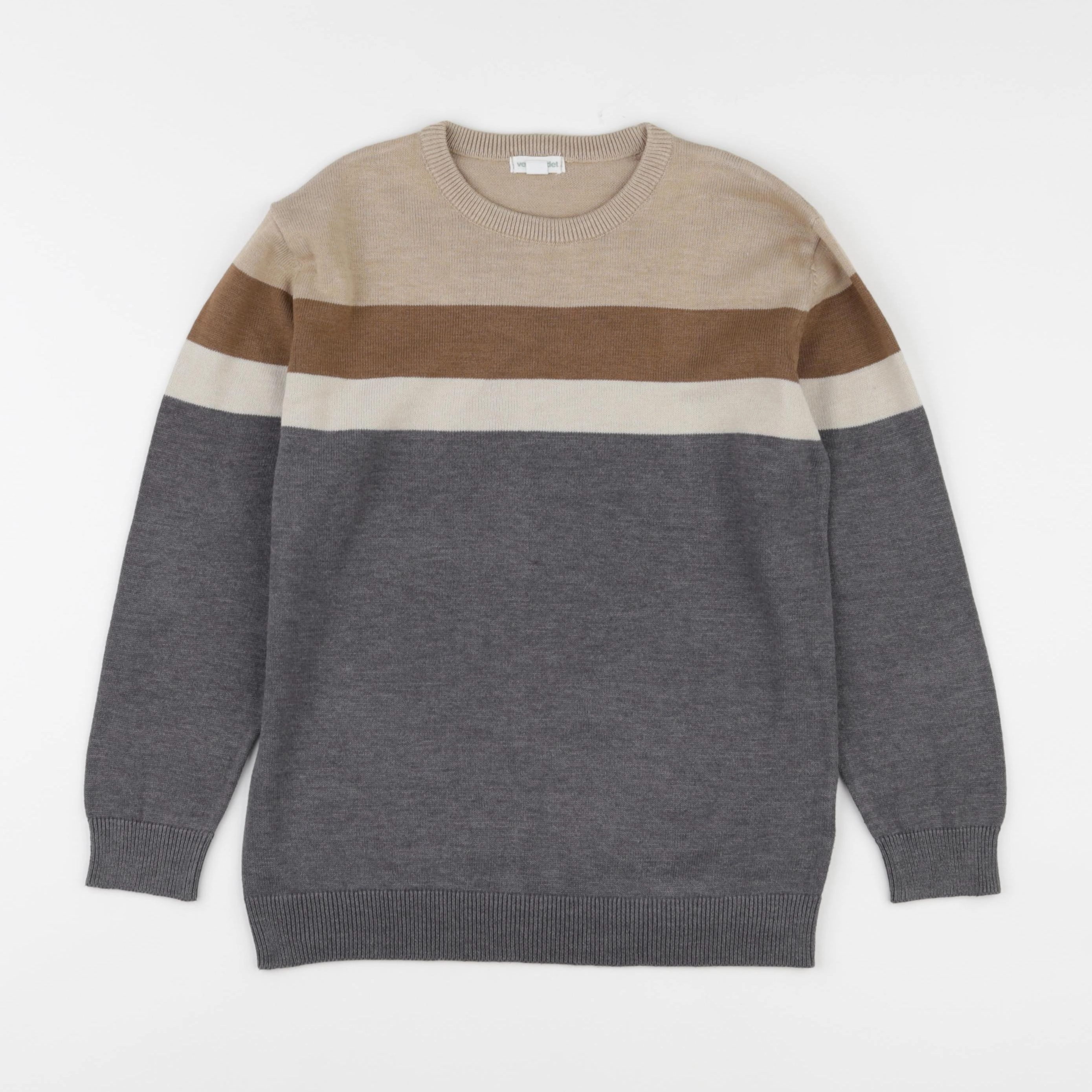 Vertbaudet - pull marron, gris - 10 ans