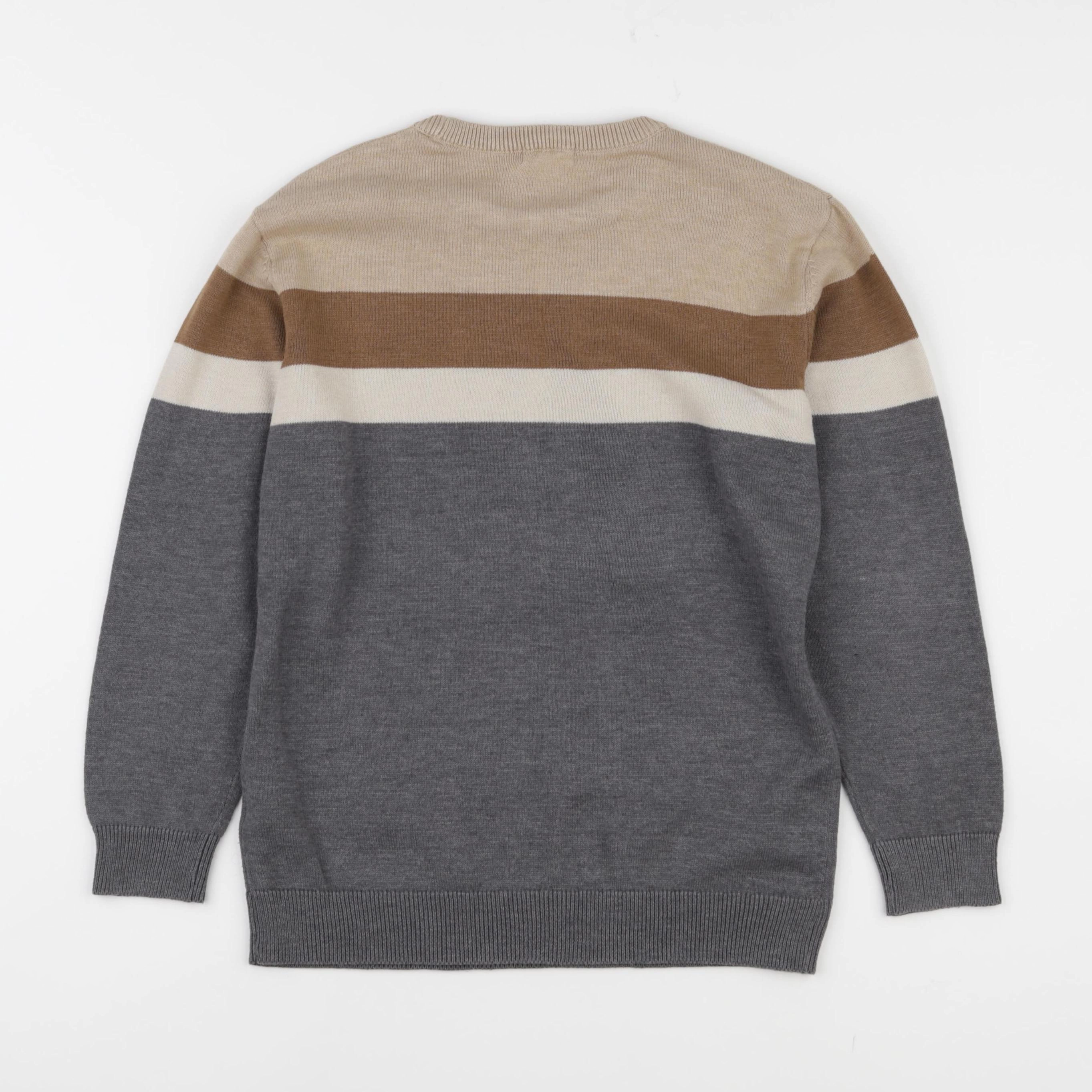 Vertbaudet - pull marron, gris - 10 ans