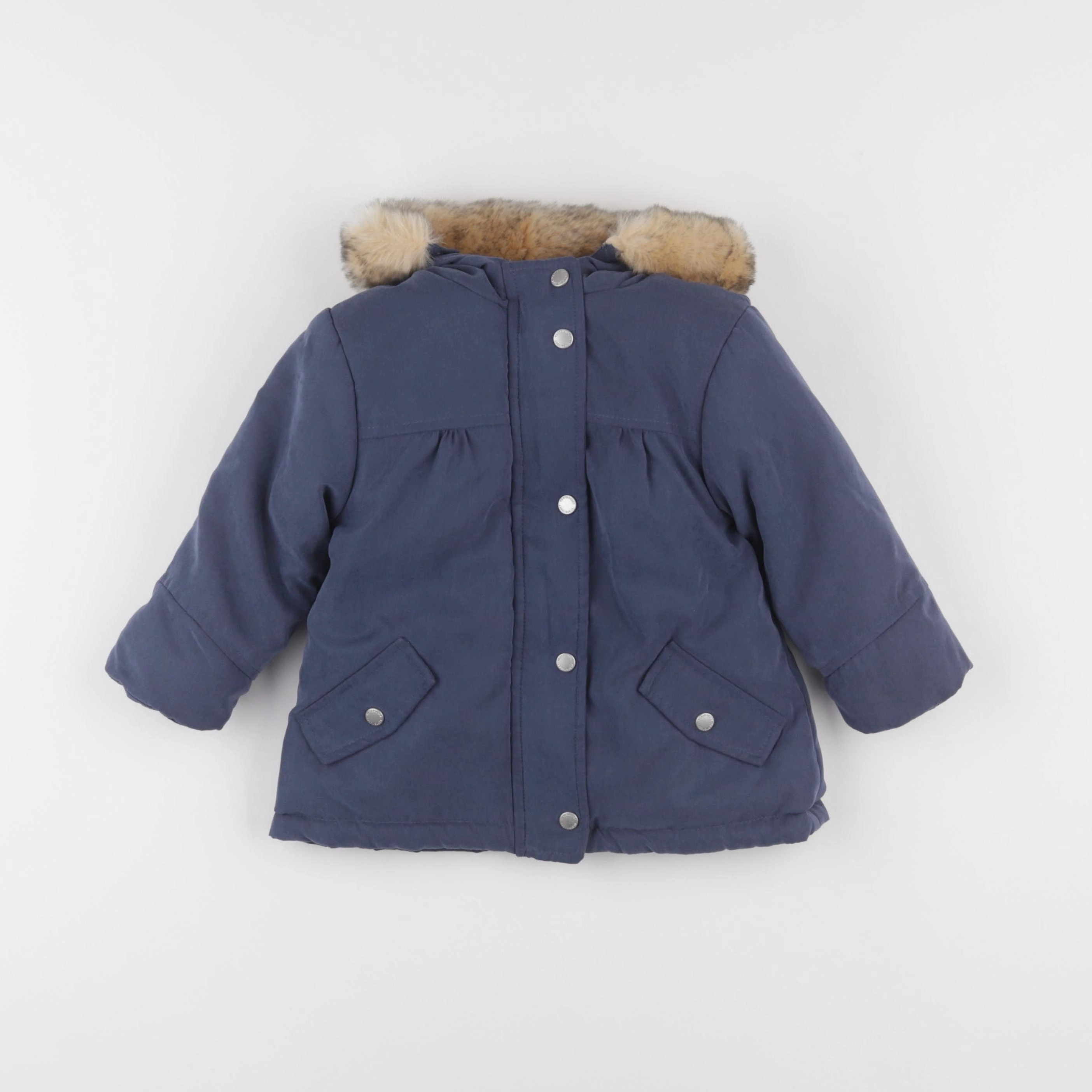 Vertbaudet - manteau doublure amovible bleu - 18 mois