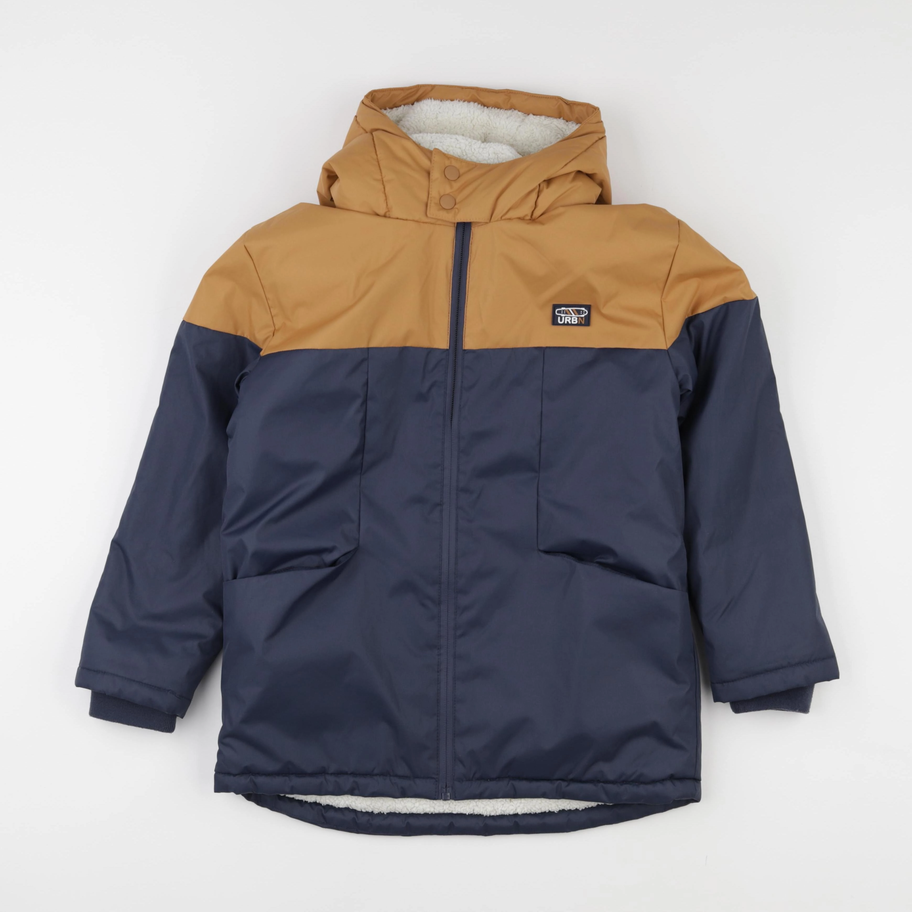 Vertbaudet - parka bleu, marron - 10 ans
