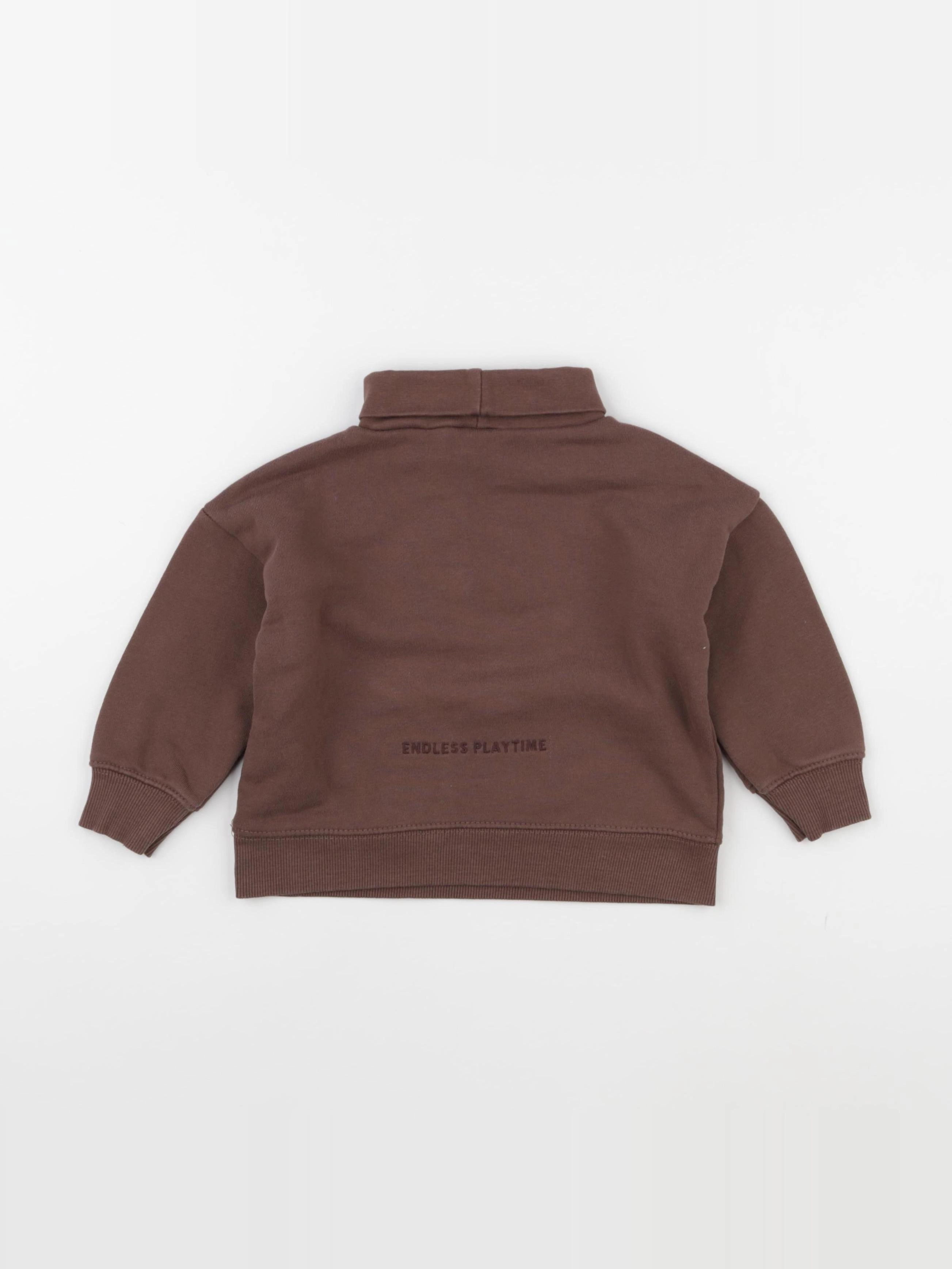 Zara - sweat marron - 12/18 mois