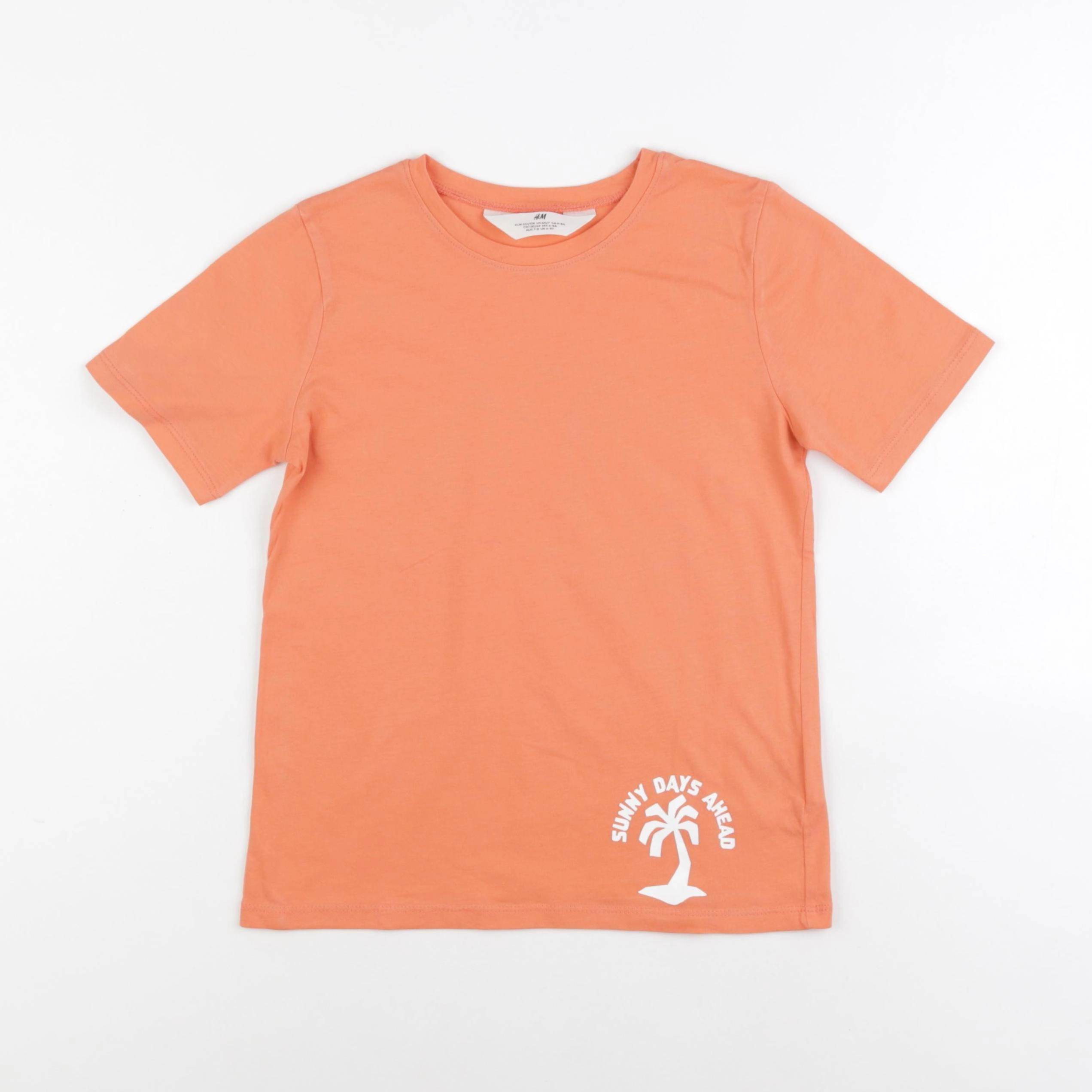 H&M - tee-shirt orange - 6/8 ans