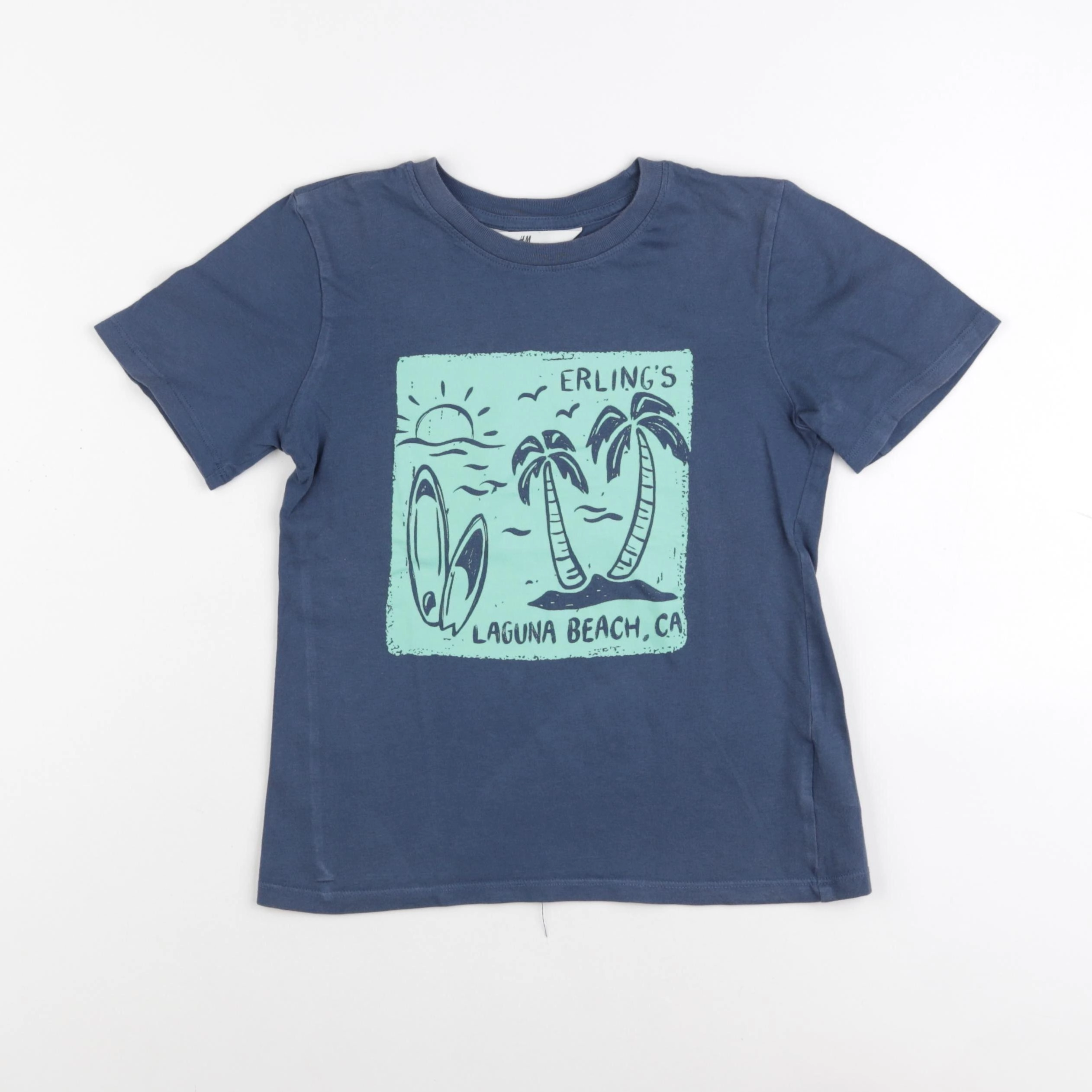 H&M - tee-shirt bleu - 6/8 ans