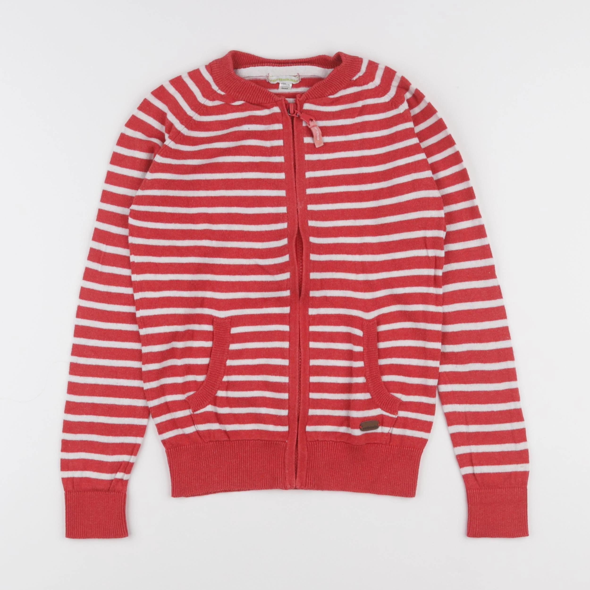 Vertbaudet - gilet rouge - 8 ans